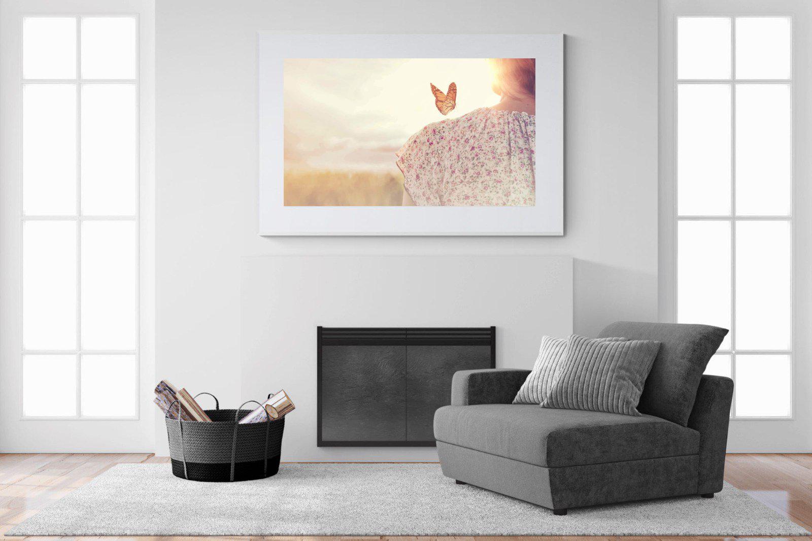 Butterfly-Wall_Art-150 x 100cm-Framed Print-White-Pixalot