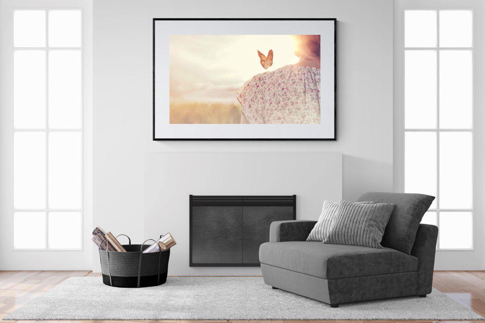 Butterfly-Wall_Art-150 x 100cm-Framed Print-Black-Pixalot