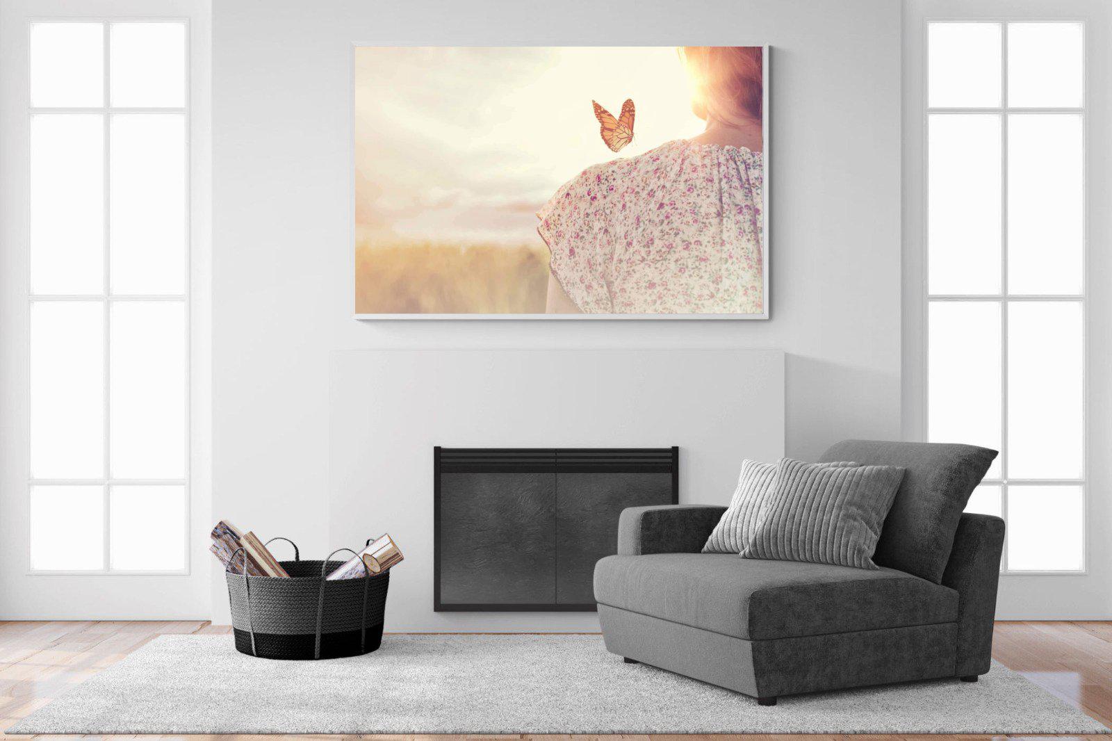 Butterfly-Wall_Art-150 x 100cm-Mounted Canvas-White-Pixalot