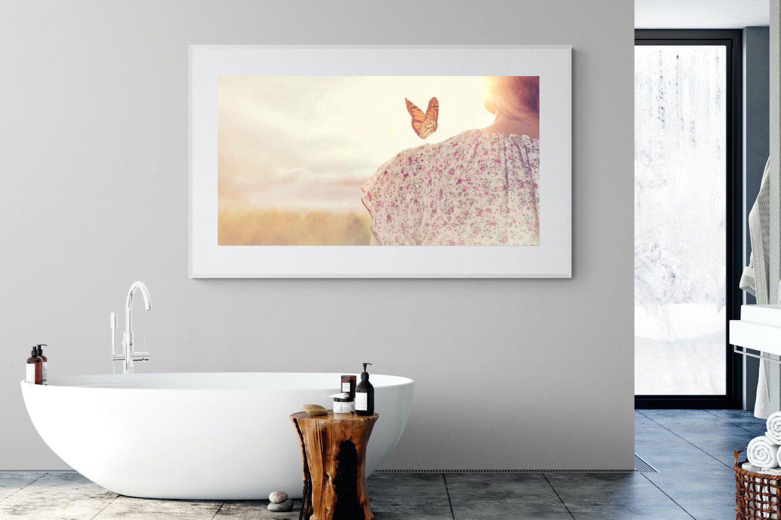 Butterfly-Wall_Art-180 x 110cm-Framed Print-White-Pixalot