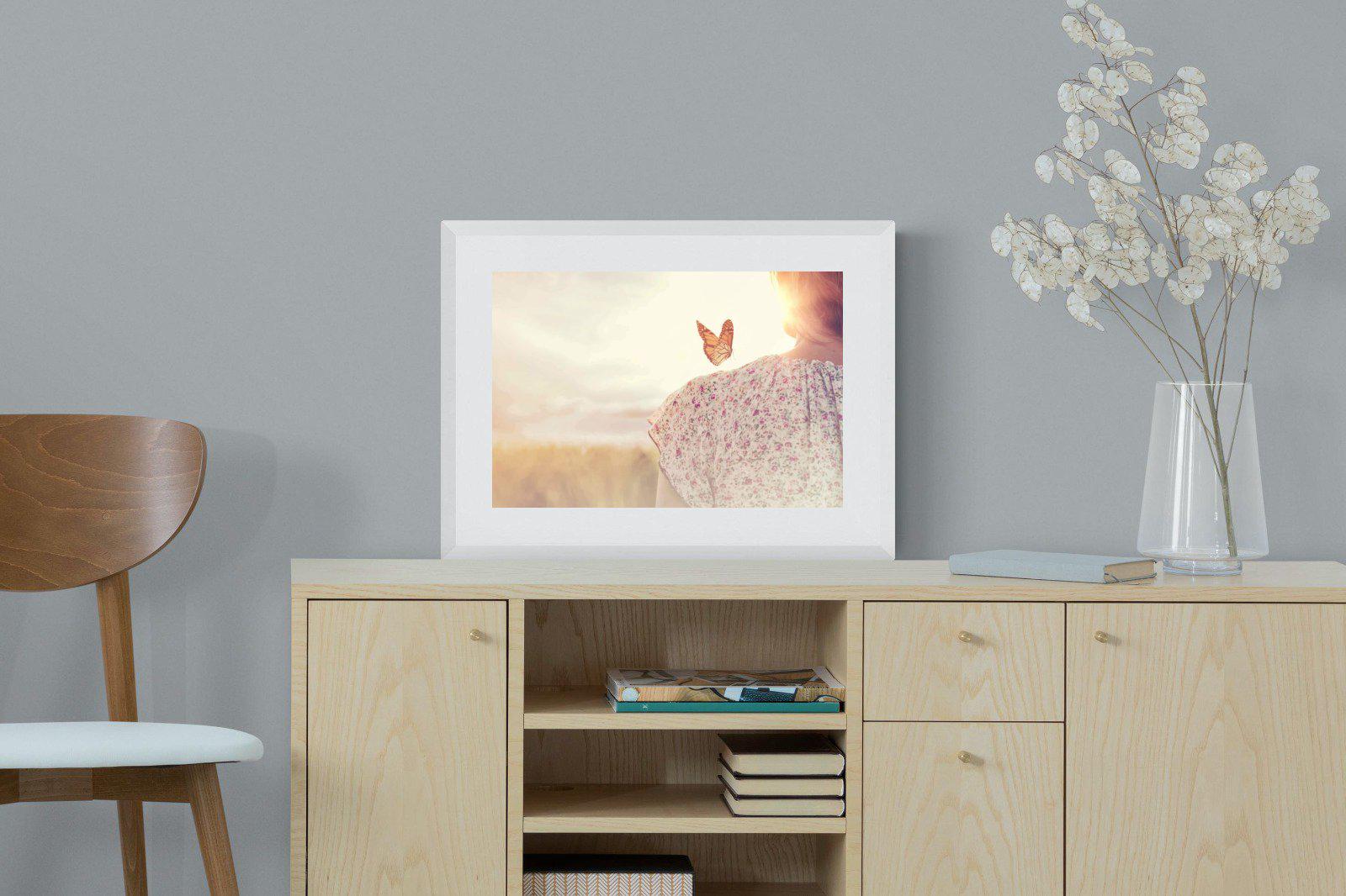 Butterfly-Wall_Art-60 x 45cm-Framed Print-White-Pixalot