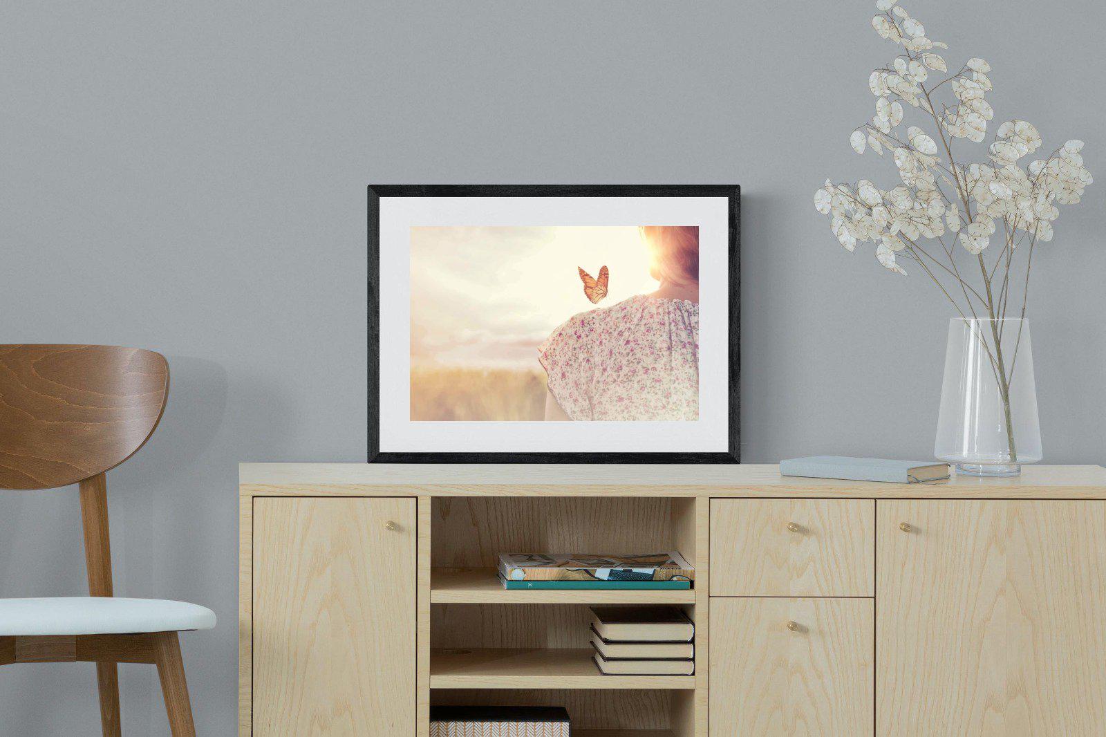Butterfly-Wall_Art-60 x 45cm-Framed Print-Black-Pixalot