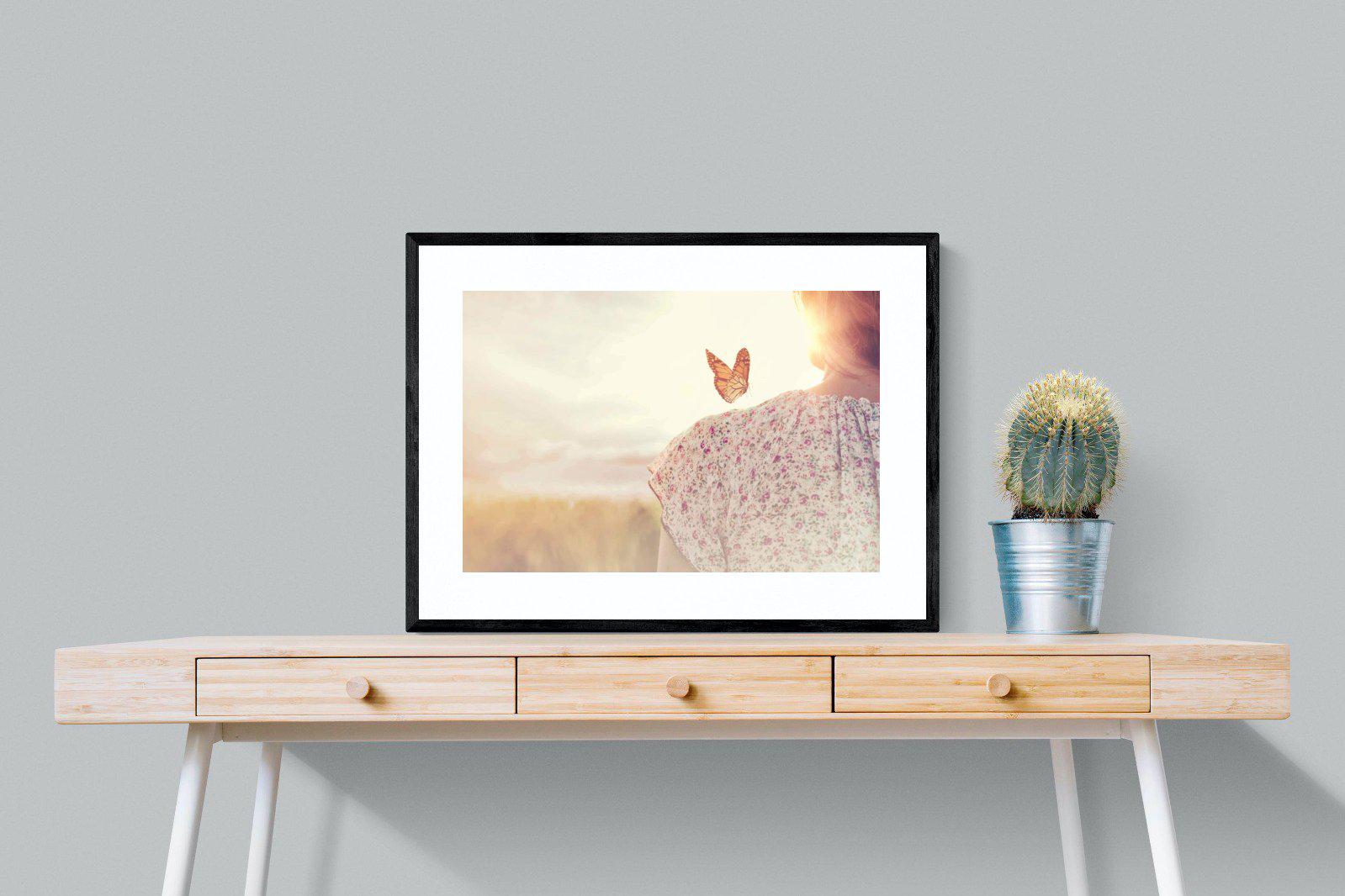 Butterfly-Wall_Art-80 x 60cm-Framed Print-Black-Pixalot