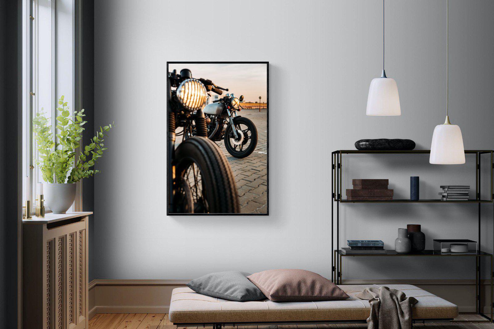 Cafe Racers-Wall_Art-100 x 150cm-Mounted Canvas-Black-Pixalot