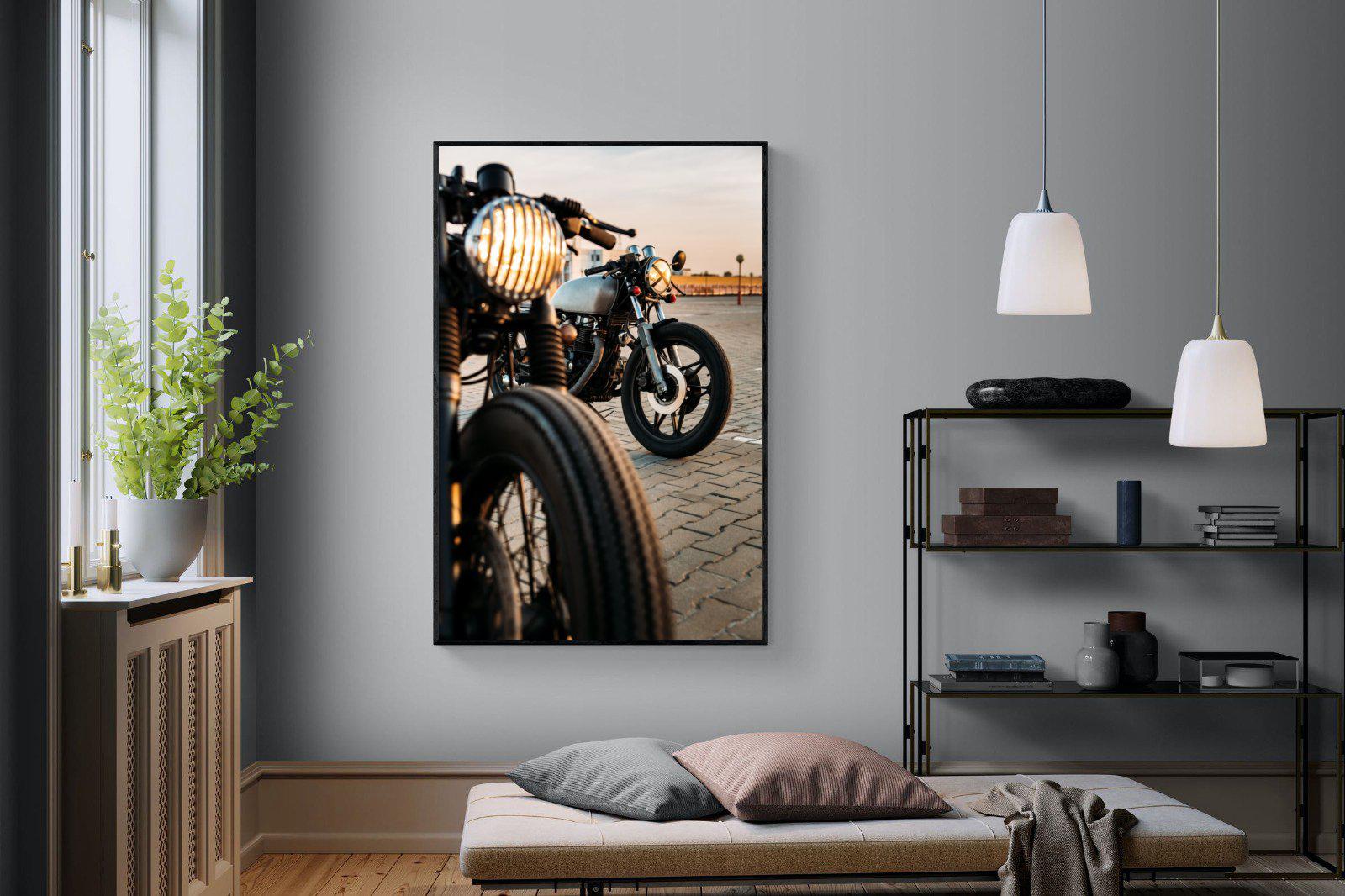 Cafe Racers-Wall_Art-120 x 180cm-Mounted Canvas-Black-Pixalot