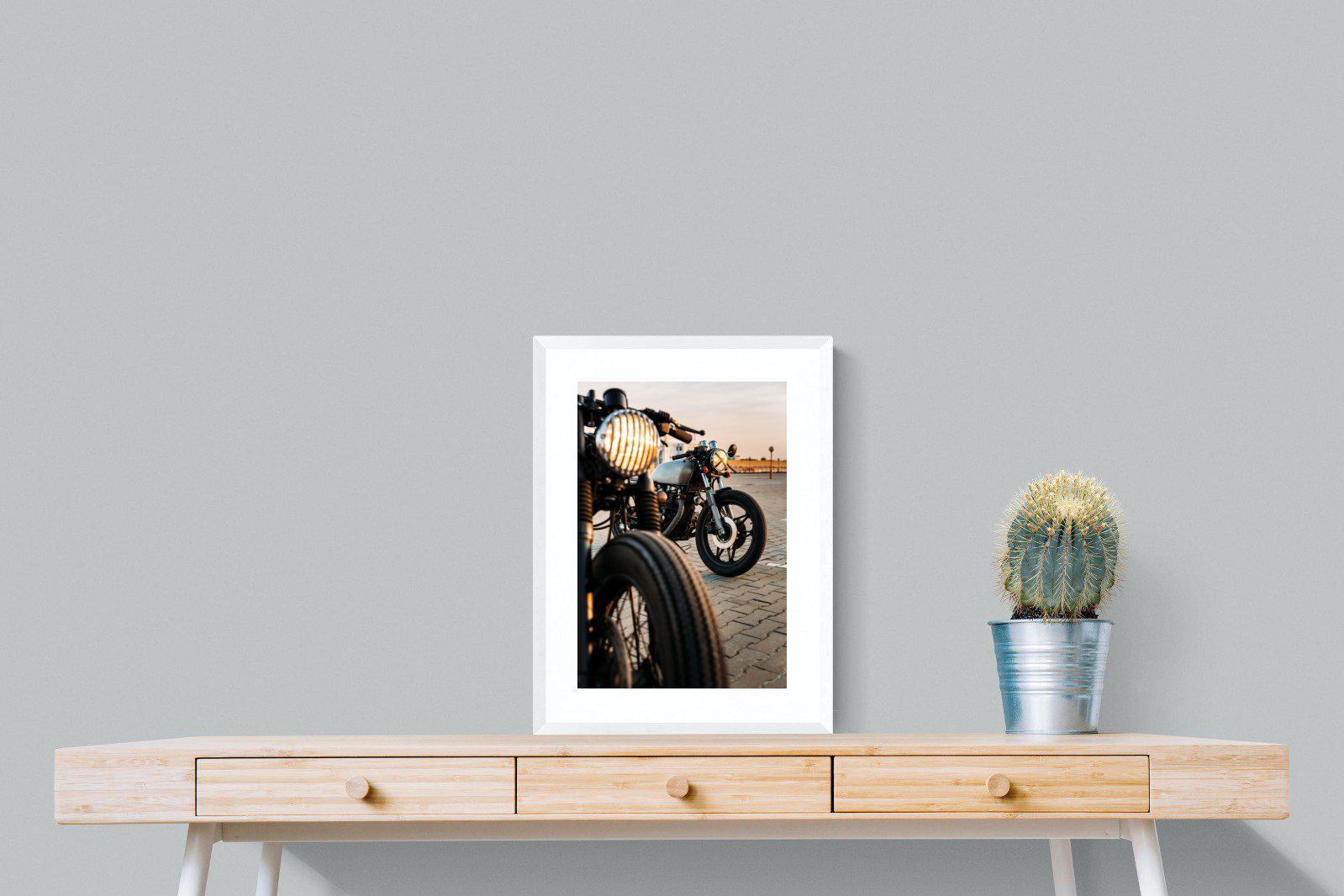 Cafe Racers-Wall_Art-45 x 60cm-Framed Print-White-Pixalot