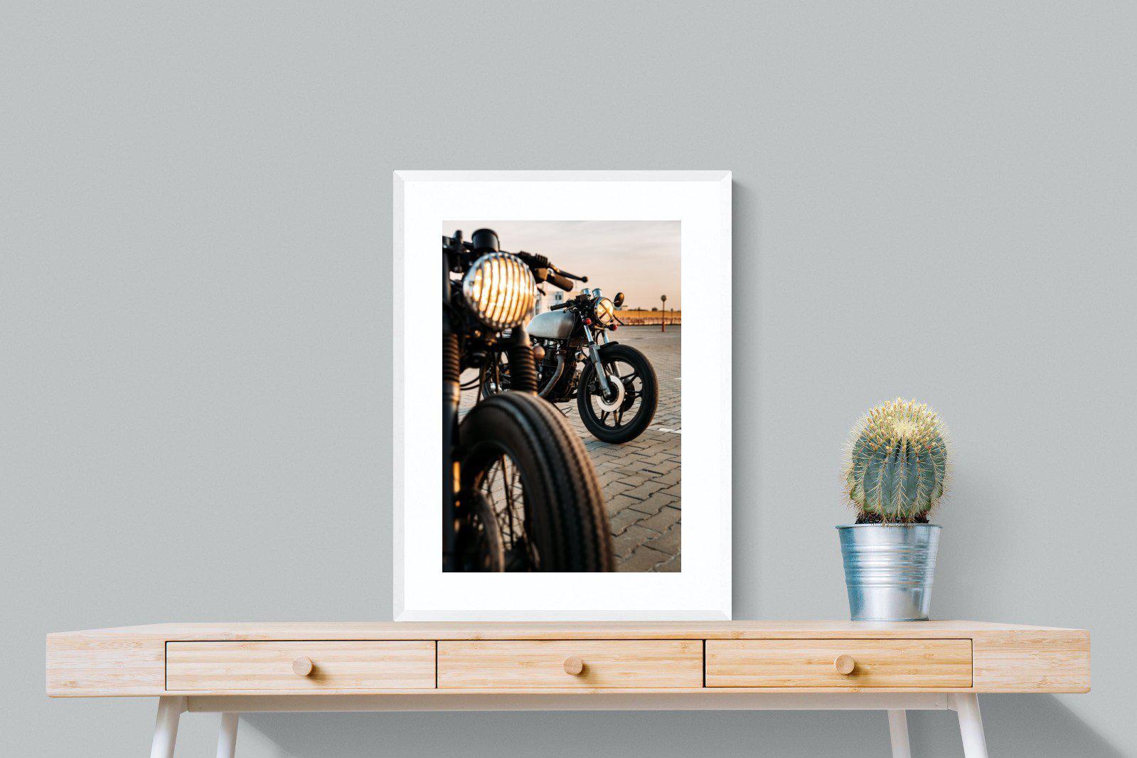 Cafe Racers-Wall_Art-60 x 80cm-Framed Print-White-Pixalot