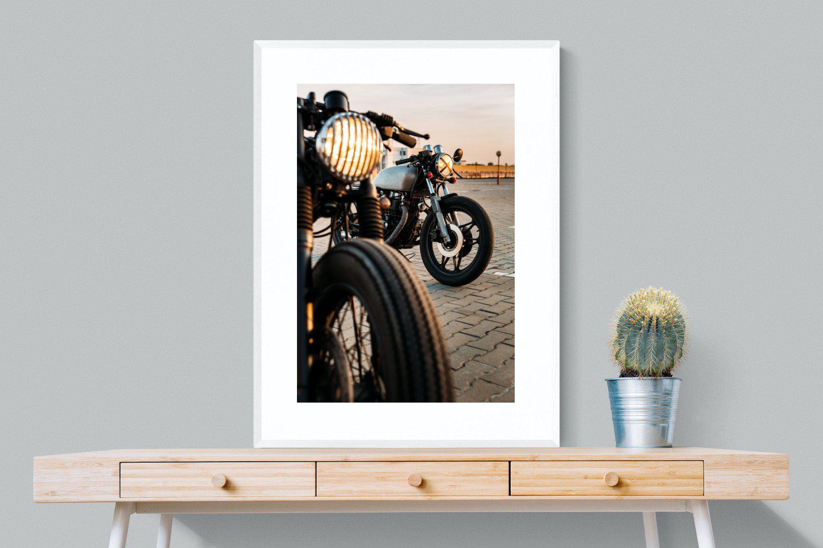 Cafe Racers-Wall_Art-75 x 100cm-Framed Print-White-Pixalot