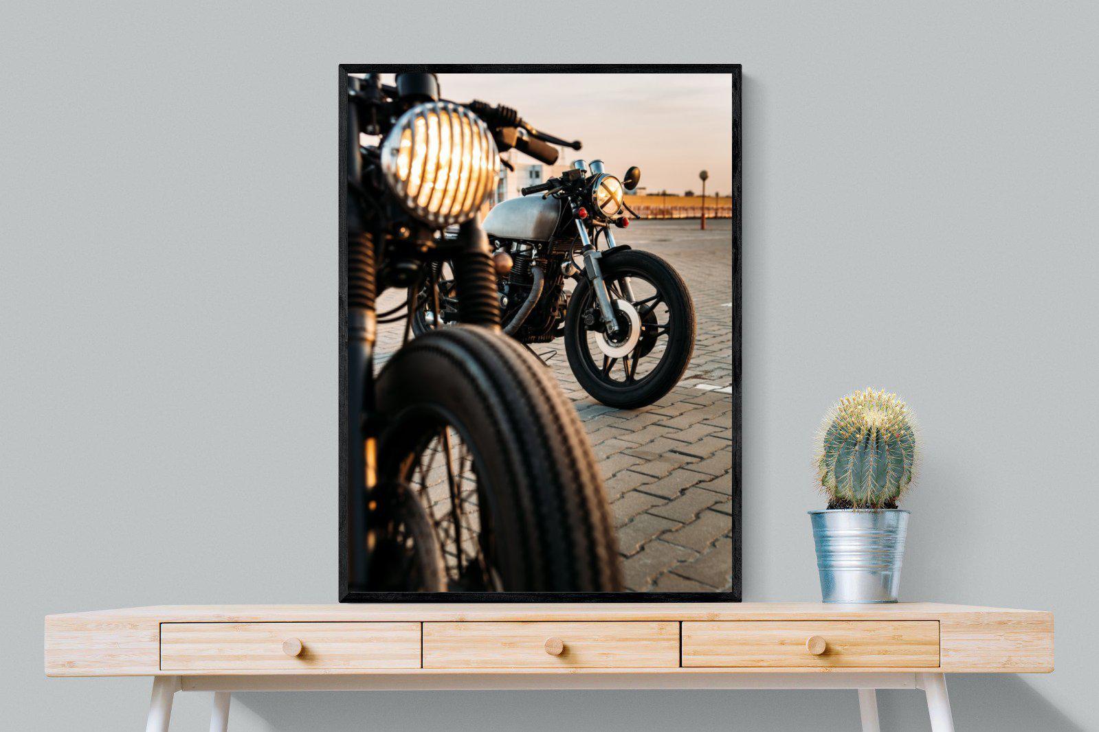 Cafe Racers-Wall_Art-75 x 100cm-Mounted Canvas-Black-Pixalot