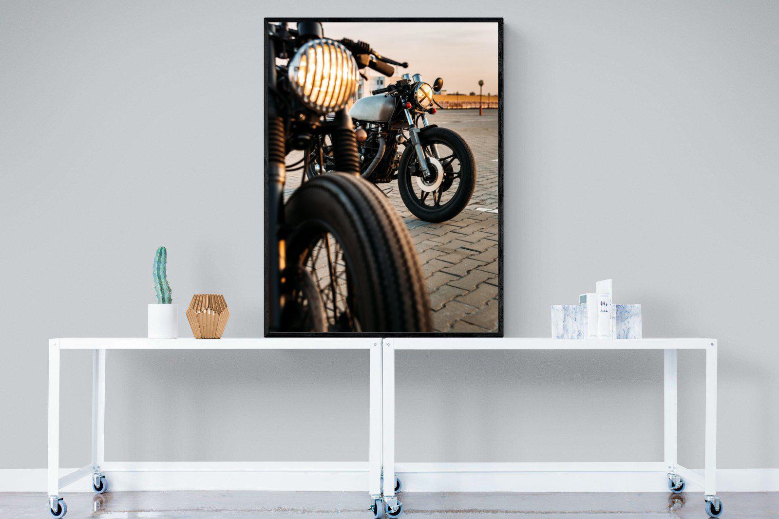 Cafe Racers-Wall_Art-90 x 120cm-Mounted Canvas-Black-Pixalot