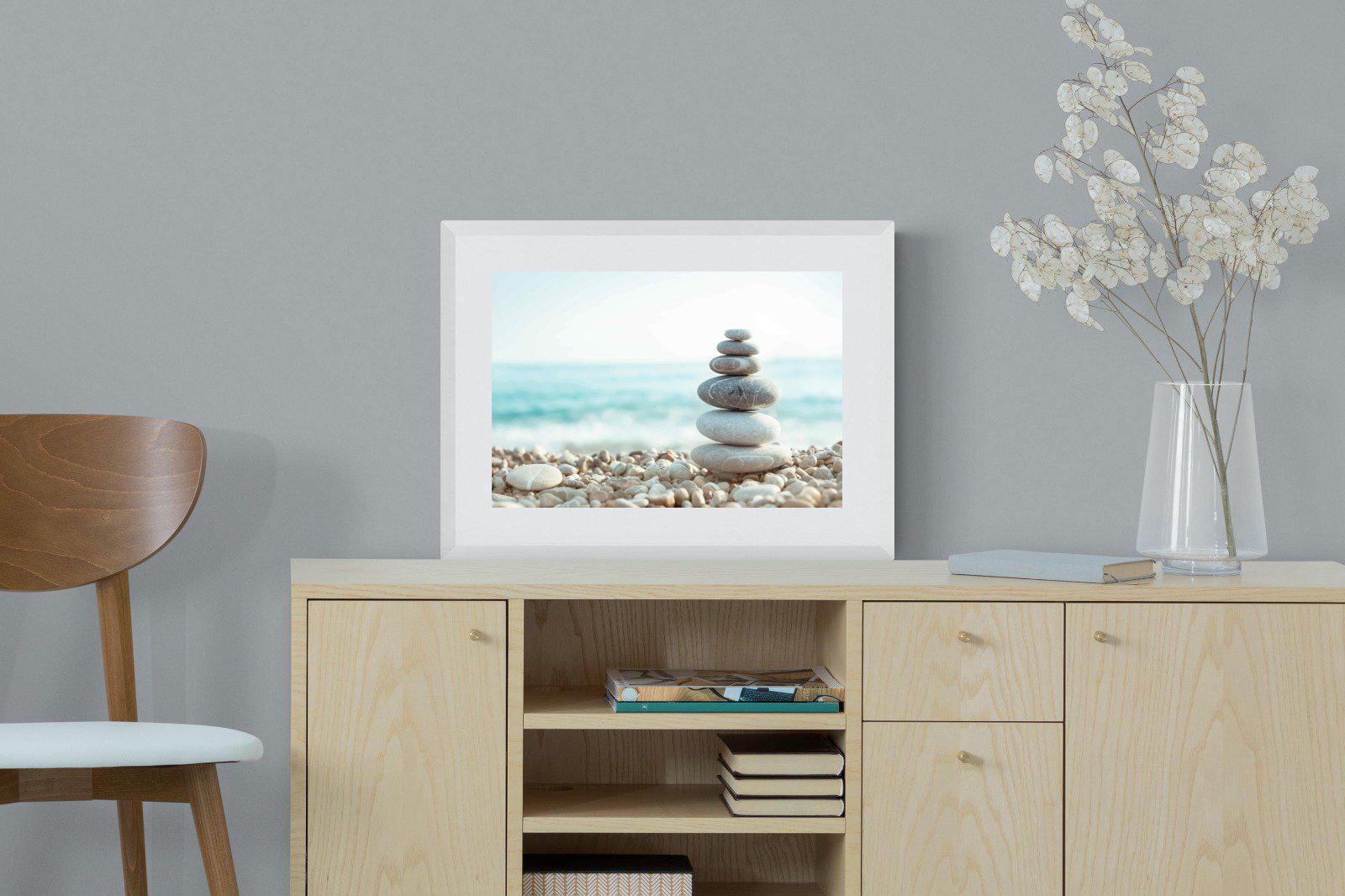 Calm-Wall_Art-60 x 45cm-Framed Print-White-Pixalot