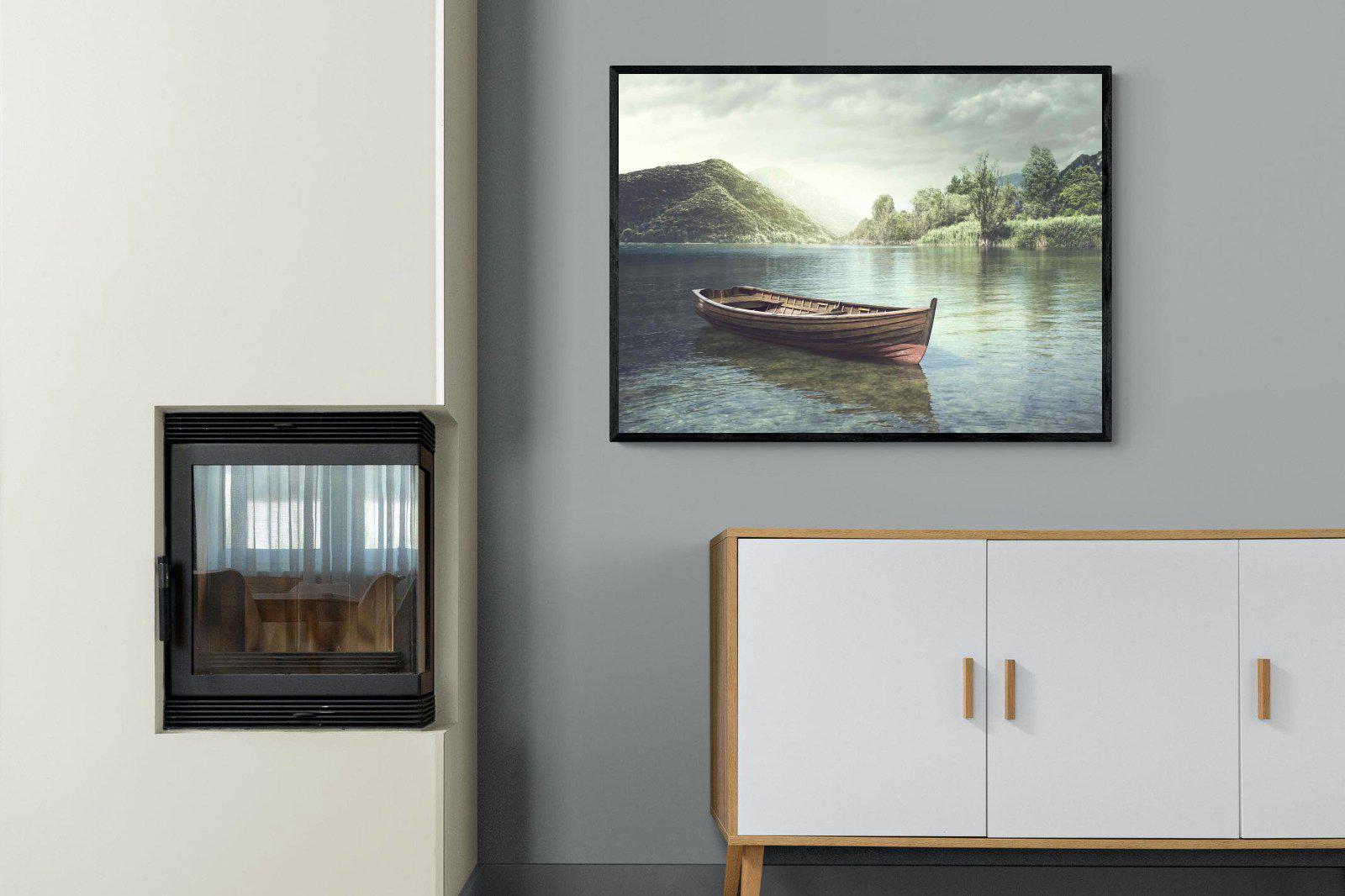 Calm Waters-Wall_Art-100 x 75cm-Mounted Canvas-Black-Pixalot