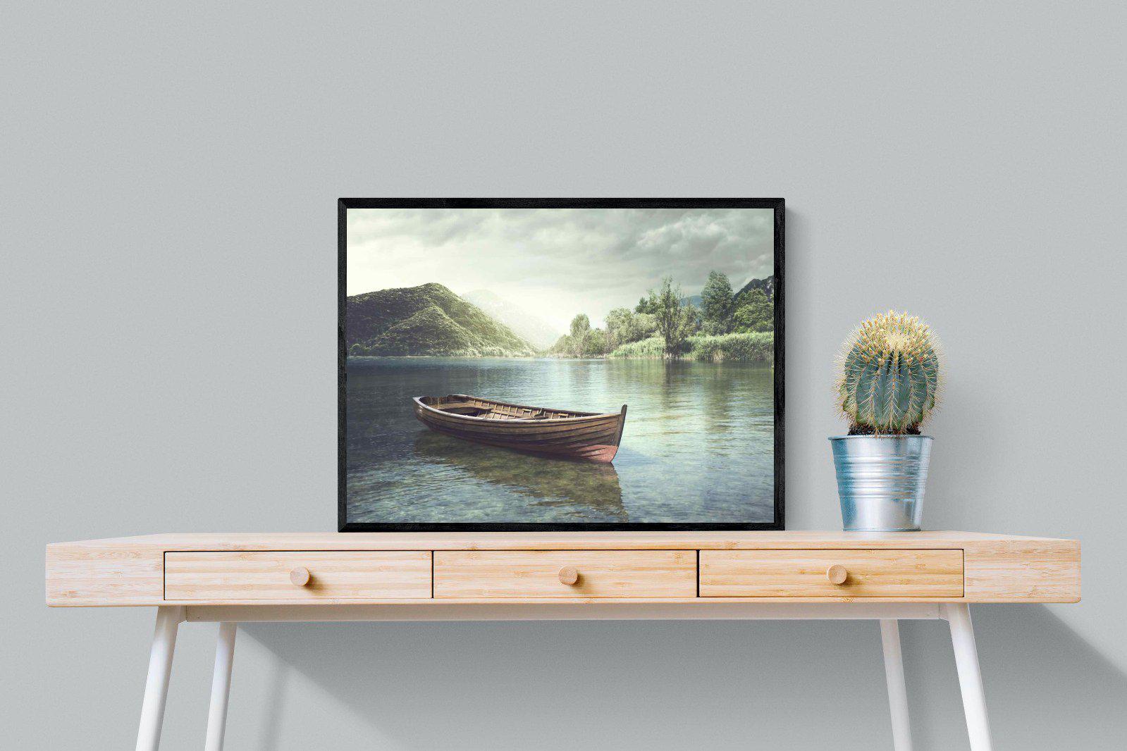 Calm Waters-Wall_Art-80 x 60cm-Mounted Canvas-Black-Pixalot