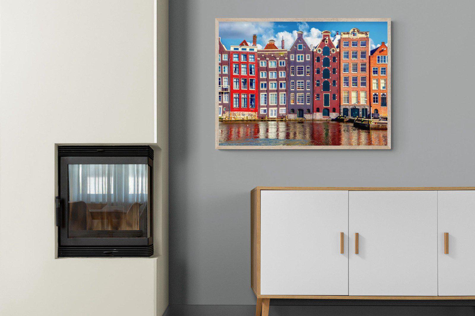 Canal Buildings-Wall_Art-100 x 75cm-Mounted Canvas-Wood-Pixalot