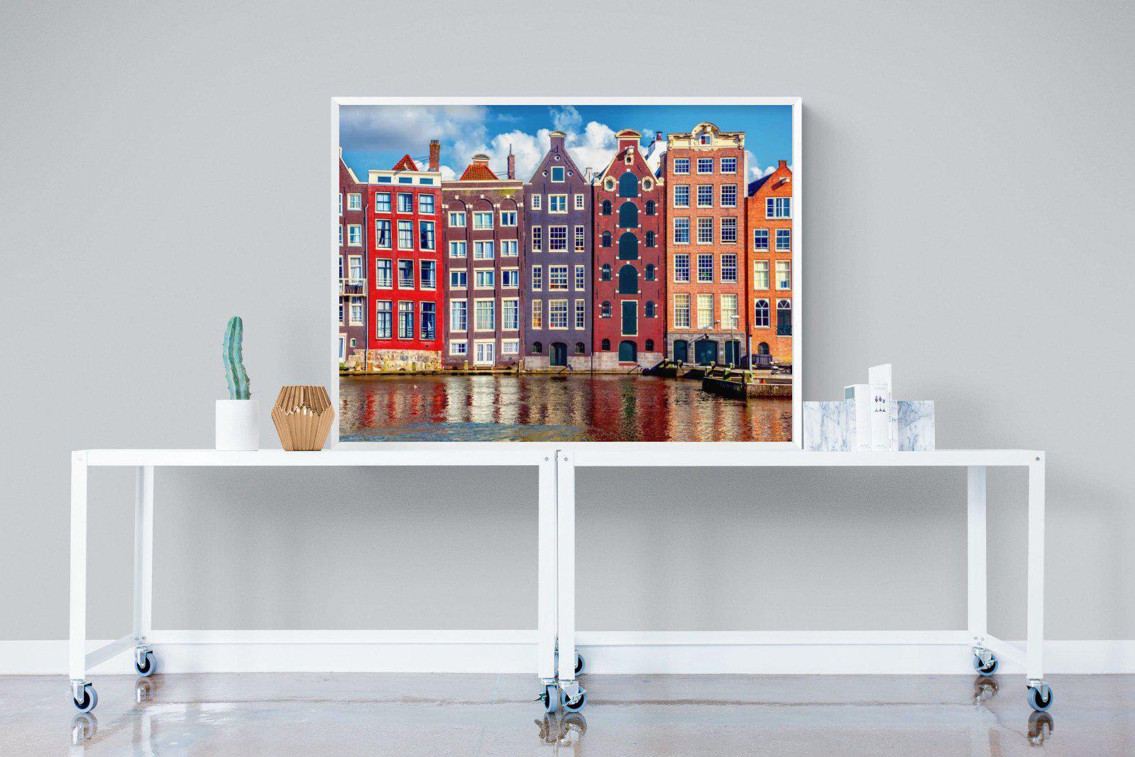Canal Buildings-Wall_Art-120 x 90cm-Mounted Canvas-White-Pixalot