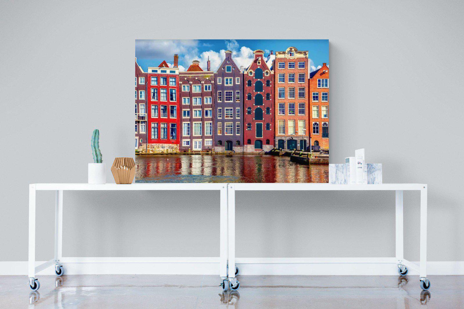 Canal Buildings-Wall_Art-120 x 90cm-Mounted Canvas-No Frame-Pixalot