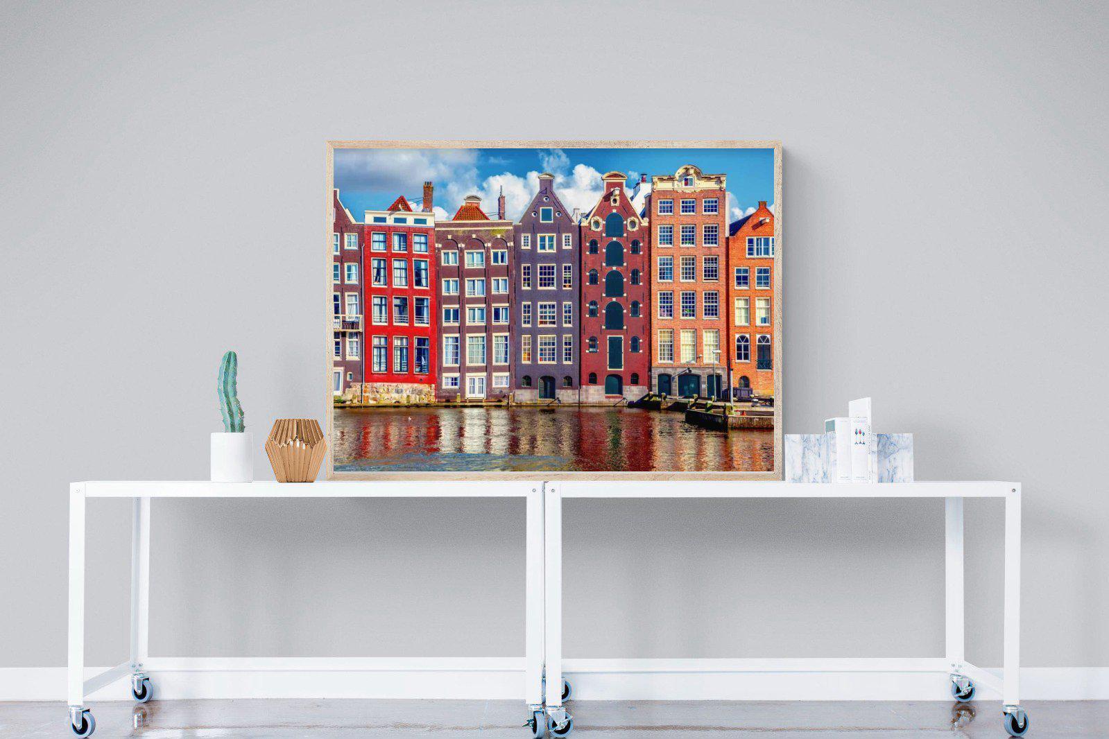 Canal Buildings-Wall_Art-120 x 90cm-Mounted Canvas-Wood-Pixalot