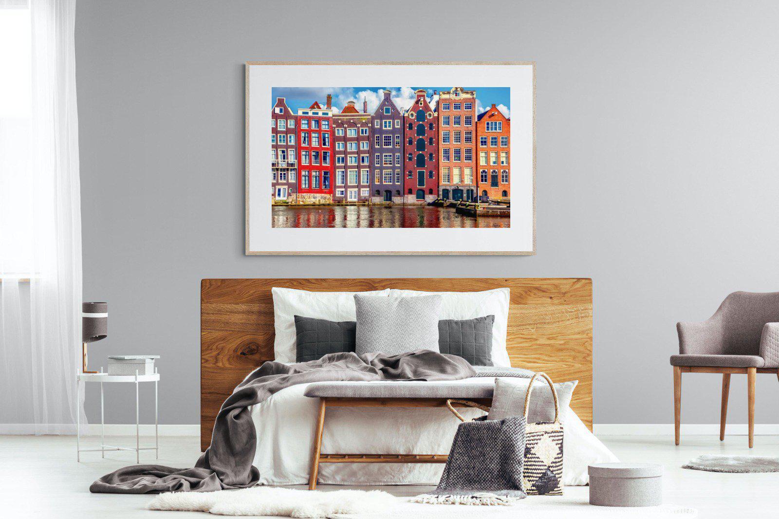 Canal Buildings-Wall_Art-150 x 100cm-Framed Print-Wood-Pixalot