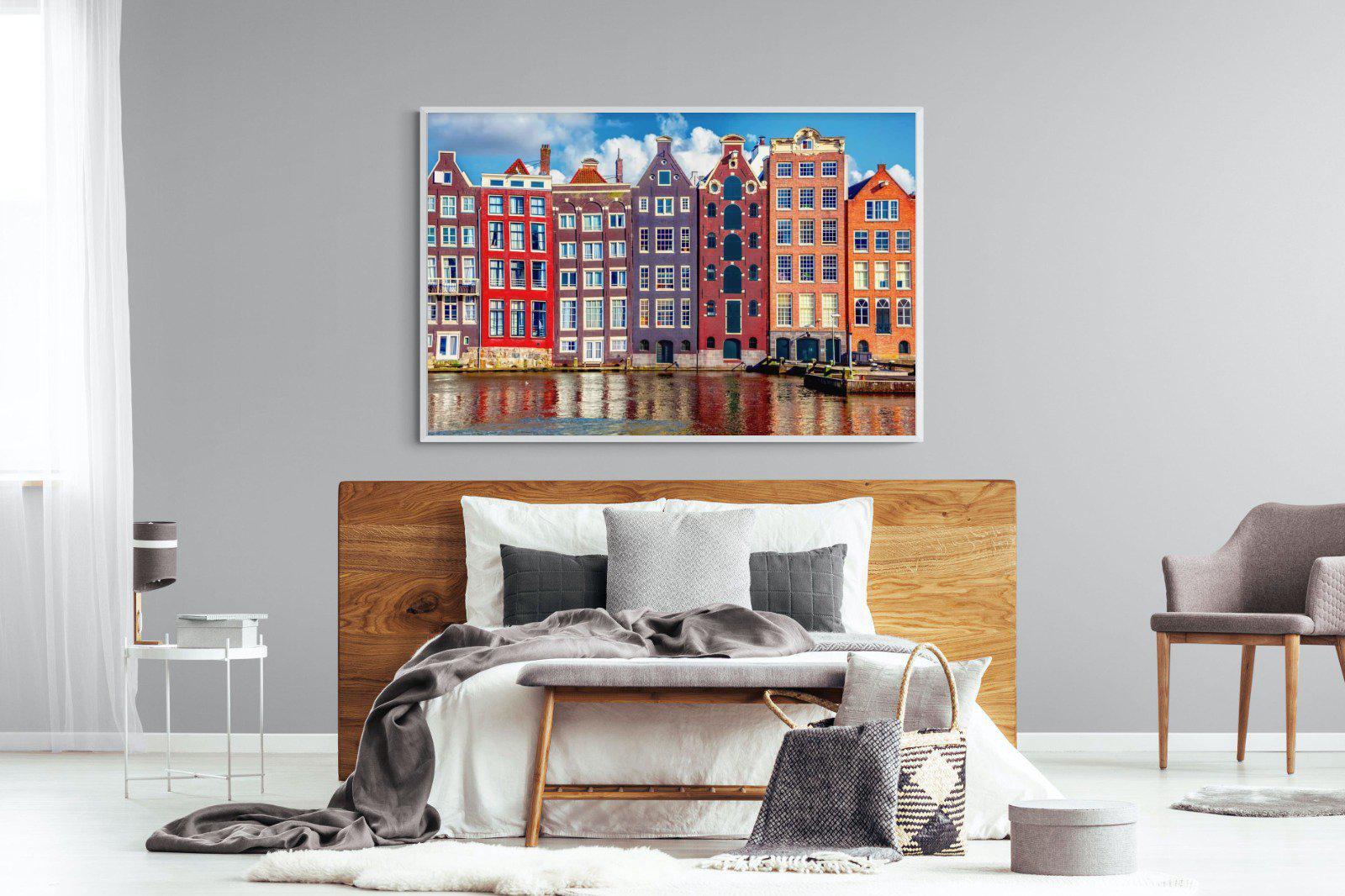 Canal Buildings-Wall_Art-150 x 100cm-Mounted Canvas-White-Pixalot