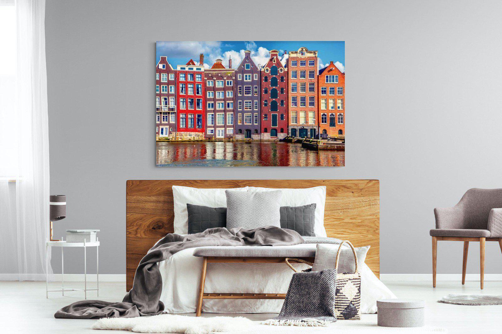 Canal Buildings-Wall_Art-150 x 100cm-Mounted Canvas-No Frame-Pixalot