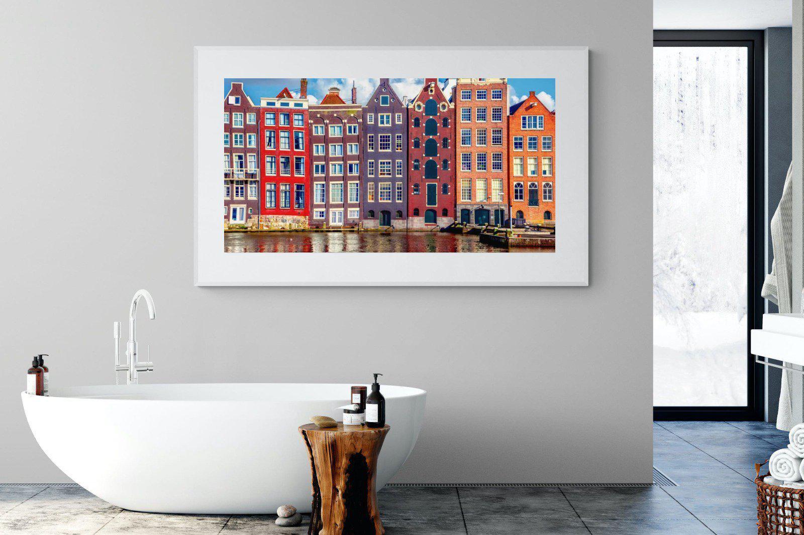 Canal Buildings-Wall_Art-180 x 110cm-Framed Print-White-Pixalot