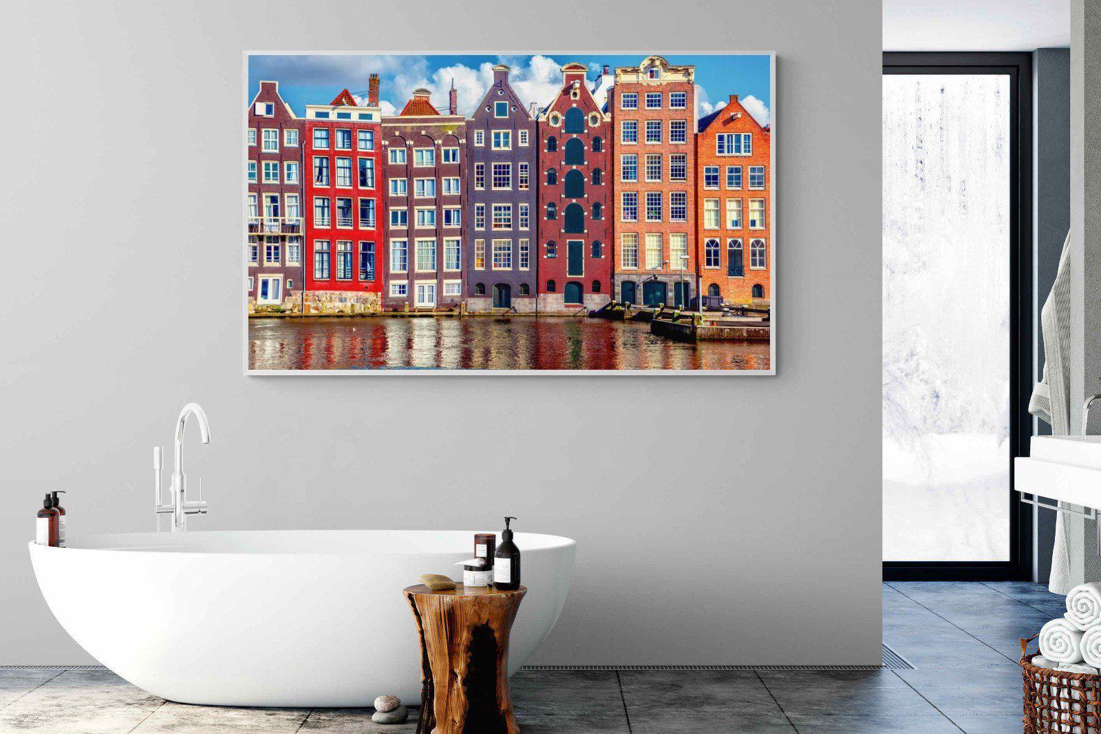 Canal Buildings-Wall_Art-180 x 110cm-Mounted Canvas-White-Pixalot
