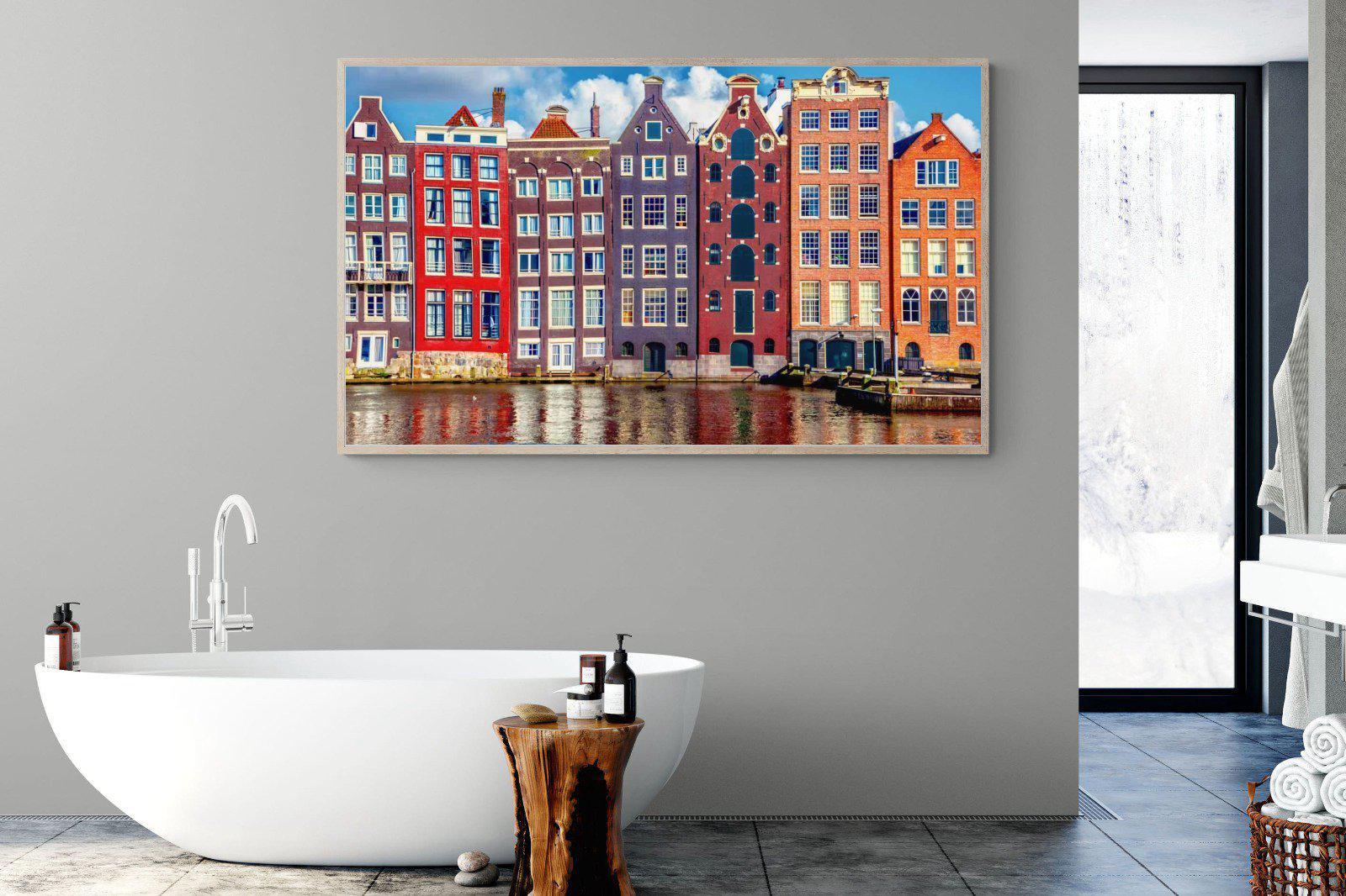 Canal Buildings-Wall_Art-180 x 110cm-Mounted Canvas-Wood-Pixalot