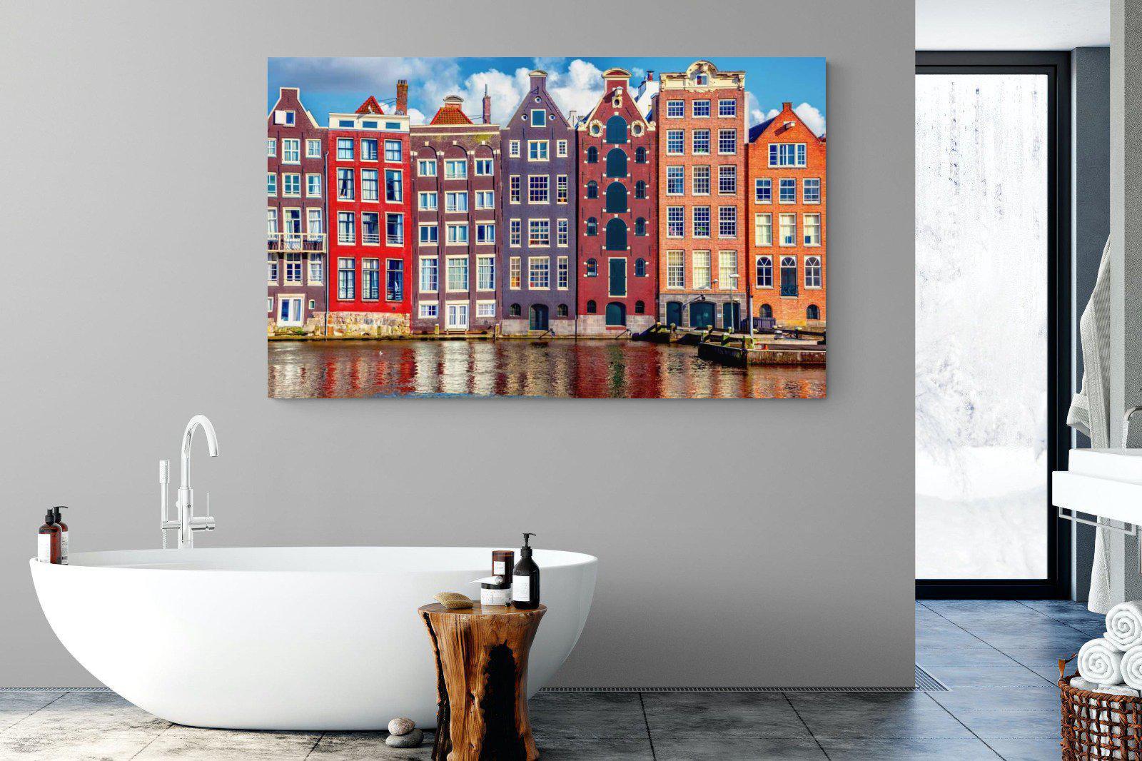 Canal Buildings-Wall_Art-180 x 110cm-Mounted Canvas-No Frame-Pixalot