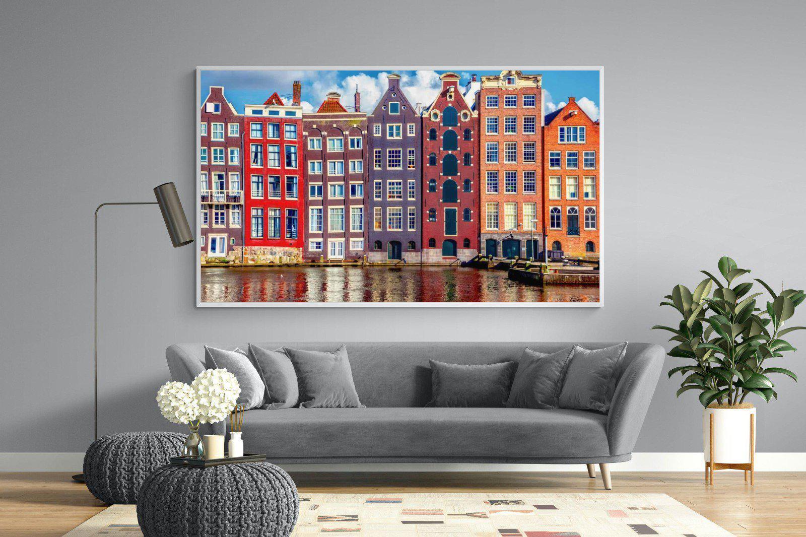 Canal Buildings-Wall_Art-220 x 130cm-Mounted Canvas-White-Pixalot