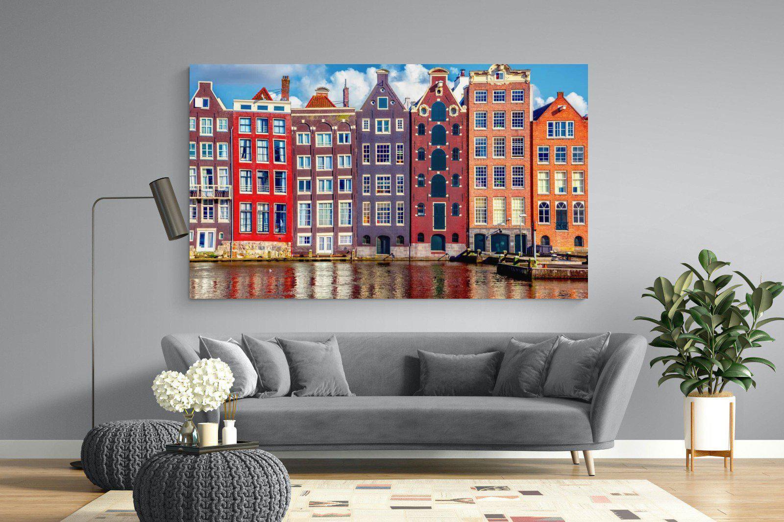 Canal Buildings-Wall_Art-220 x 130cm-Mounted Canvas-No Frame-Pixalot