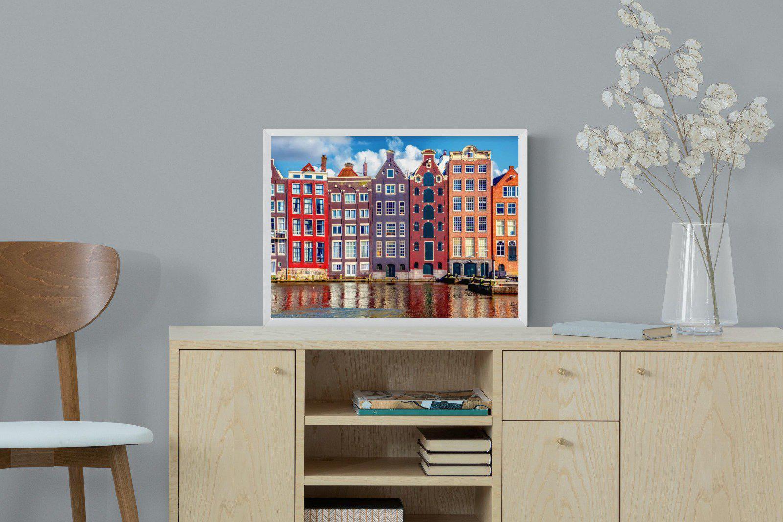 Canal Buildings-Wall_Art-60 x 45cm-Mounted Canvas-White-Pixalot