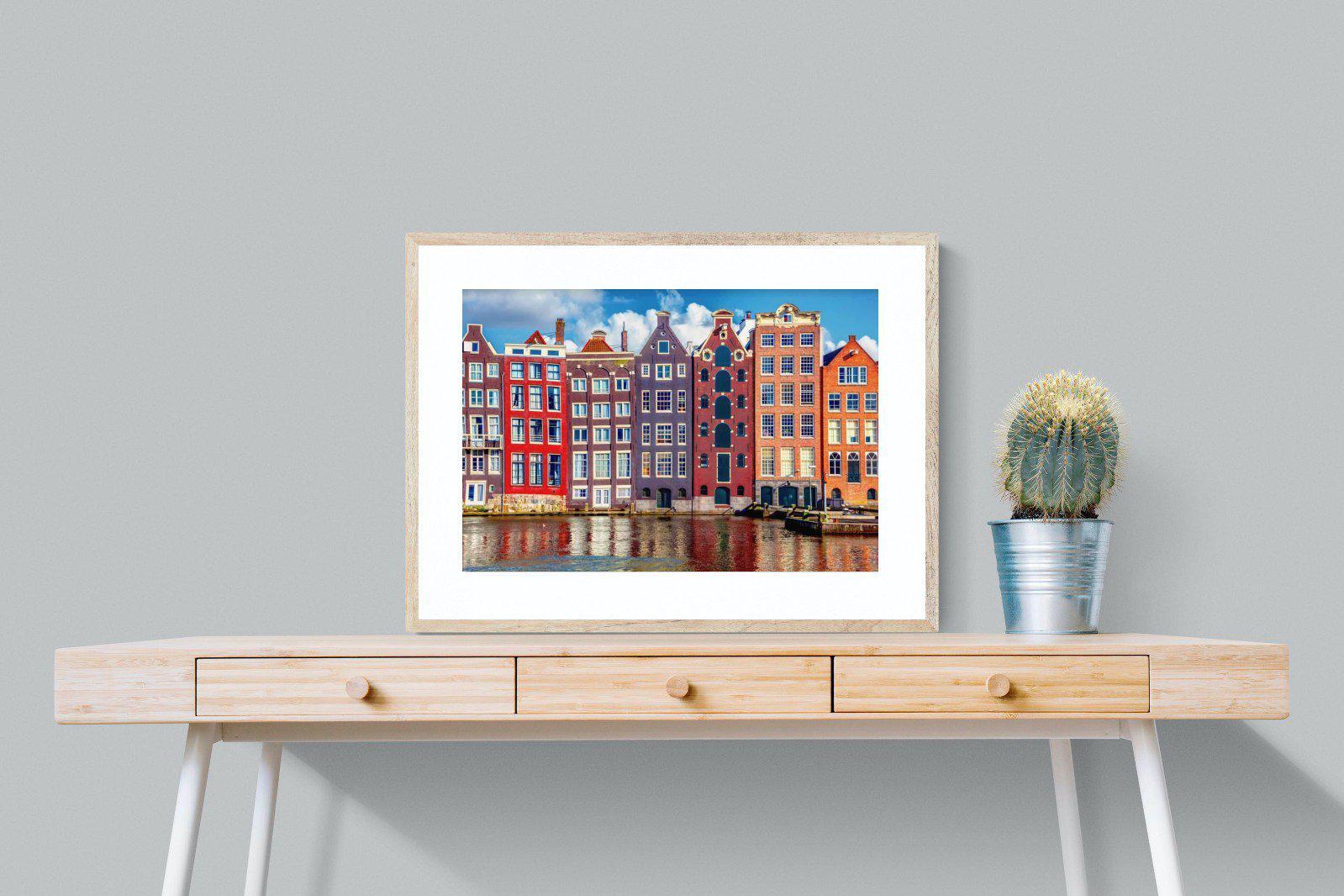 Canal Buildings-Wall_Art-80 x 60cm-Framed Print-Wood-Pixalot