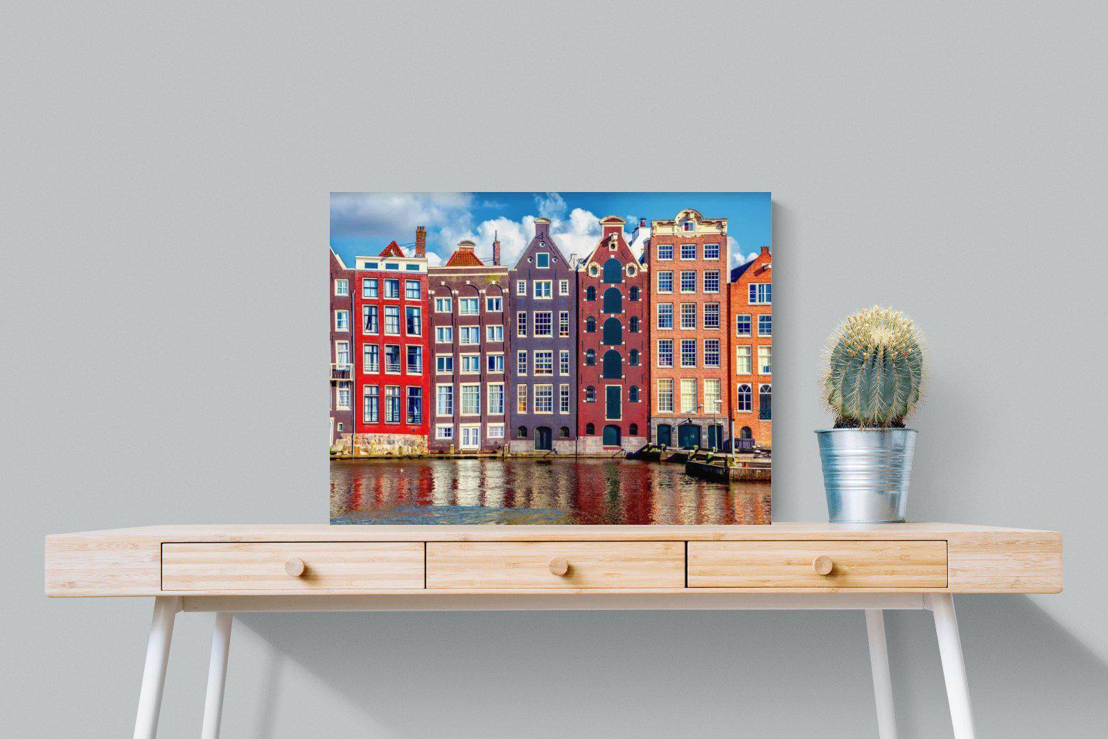 Canal Buildings-Wall_Art-80 x 60cm-Mounted Canvas-No Frame-Pixalot