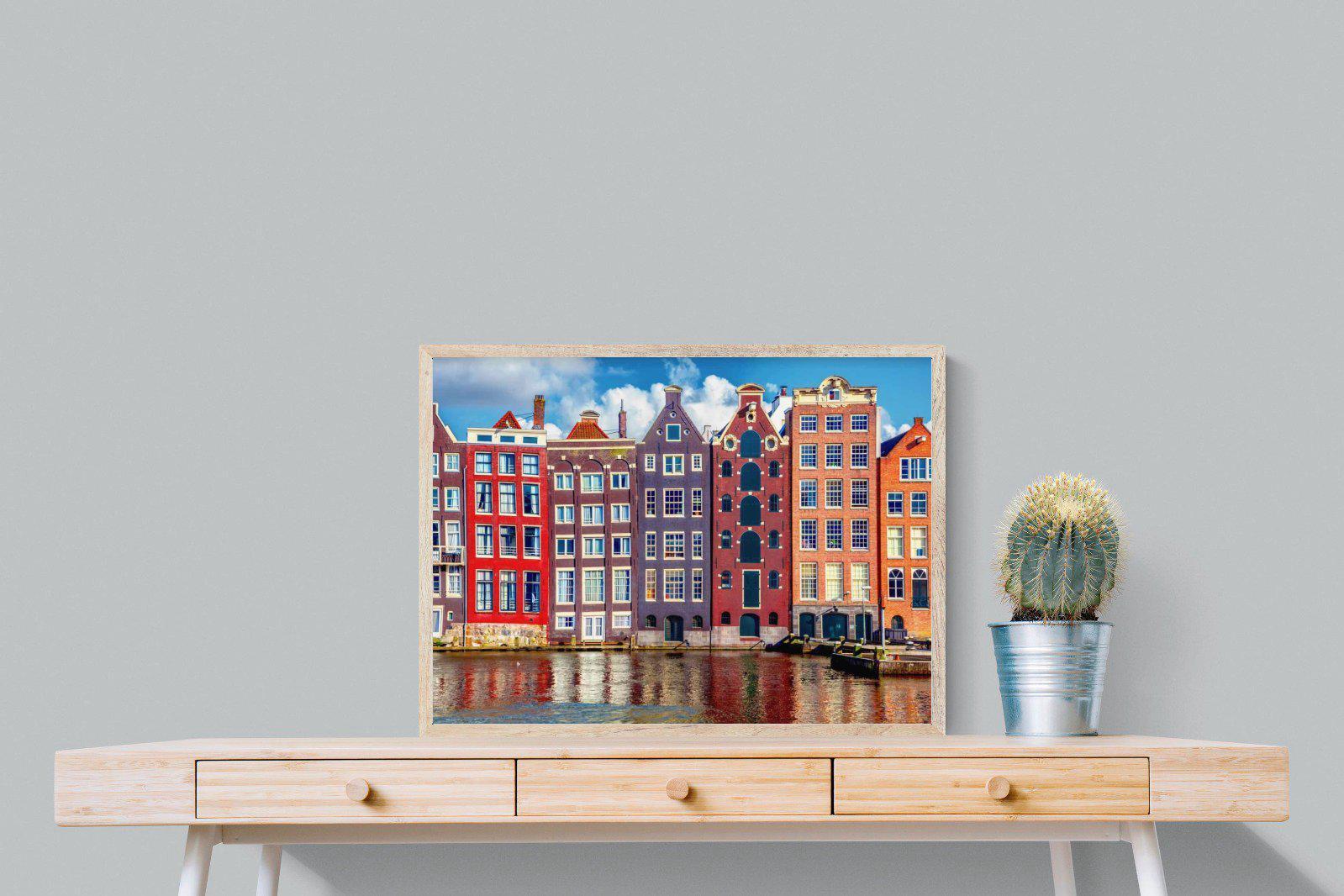Canal Buildings-Wall_Art-80 x 60cm-Mounted Canvas-Wood-Pixalot