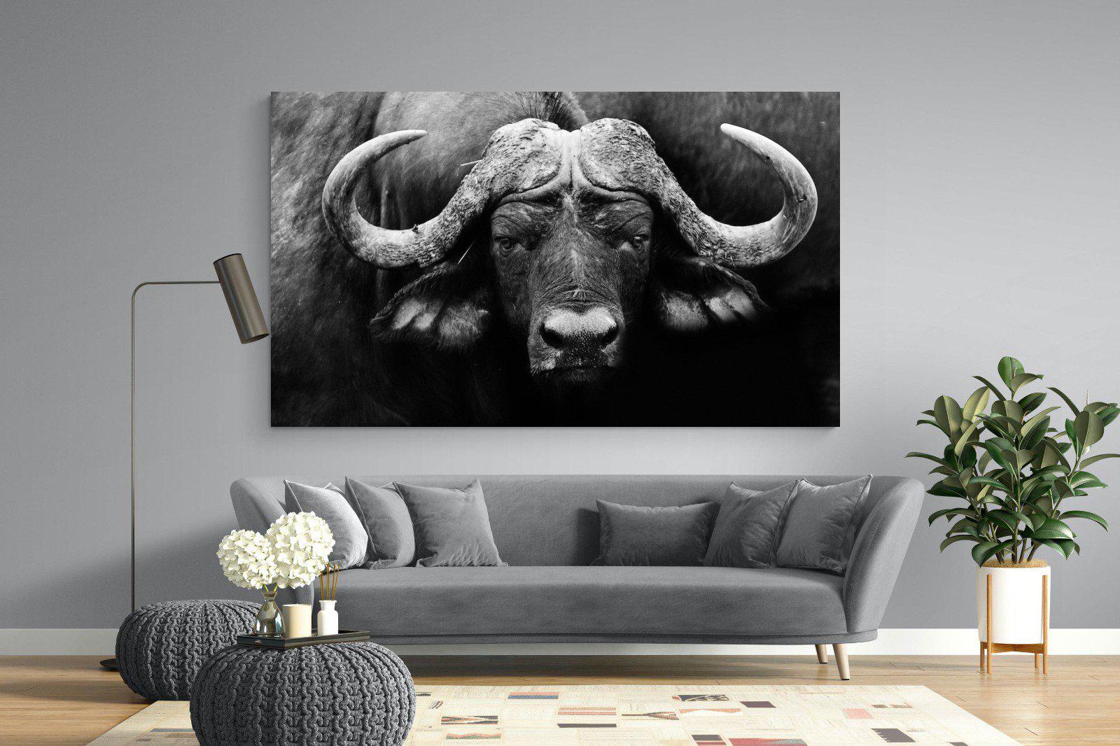 Cape Buffalo-Wall_Art-220 x 130cm-Mounted Canvas-No Frame-Pixalot
