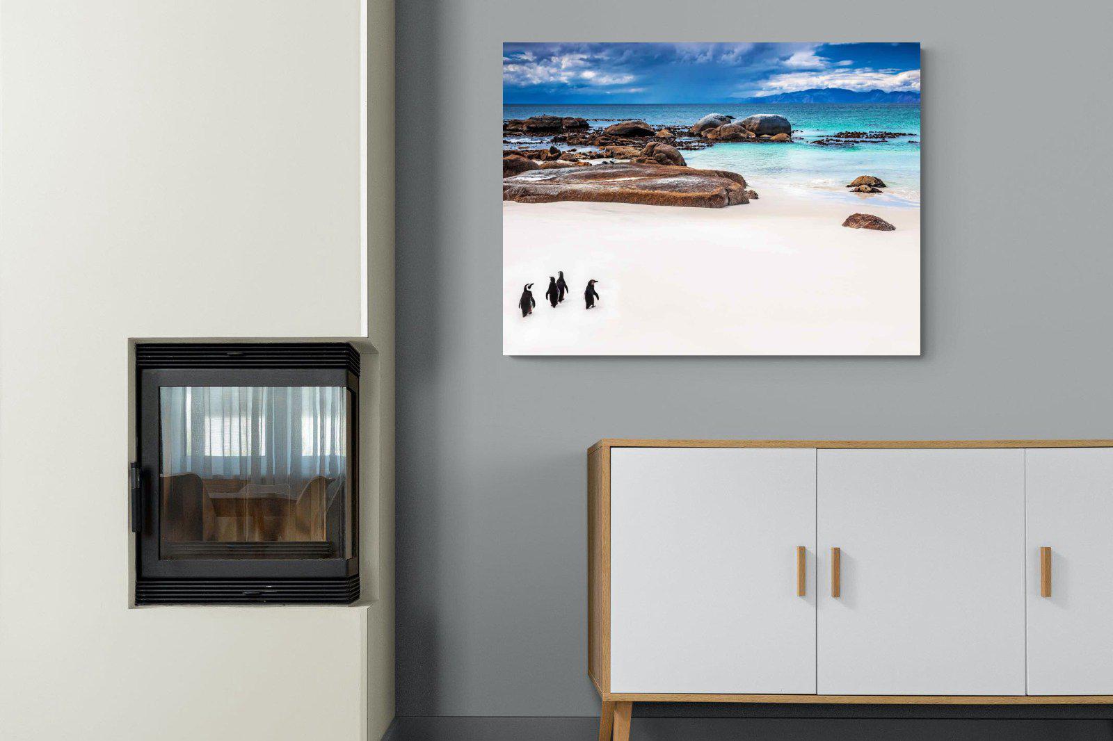 Cape Penguins-Wall_Art-100 x 75cm-Mounted Canvas-No Frame-Pixalot