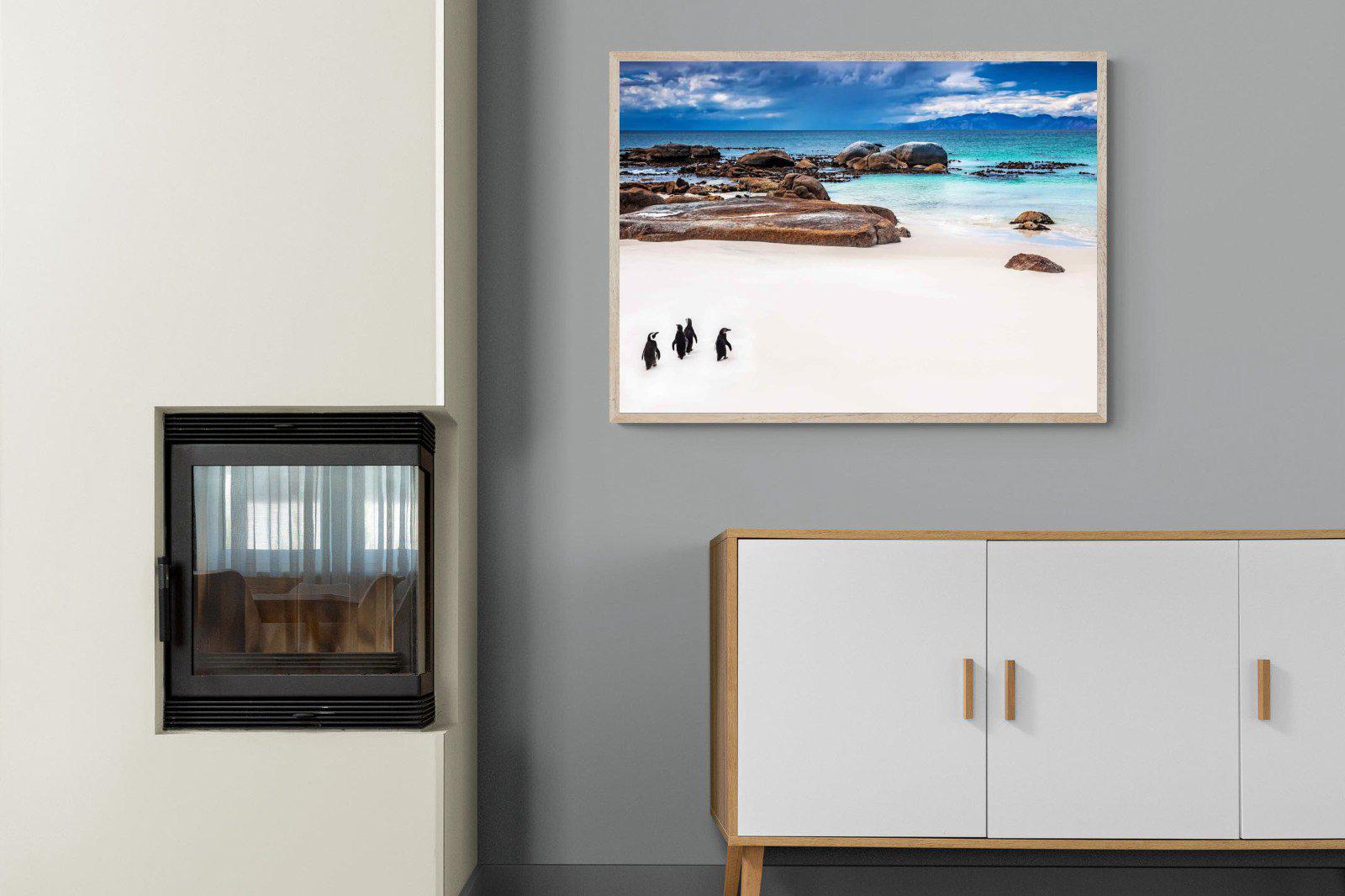Cape Penguins-Wall_Art-100 x 75cm-Mounted Canvas-Wood-Pixalot