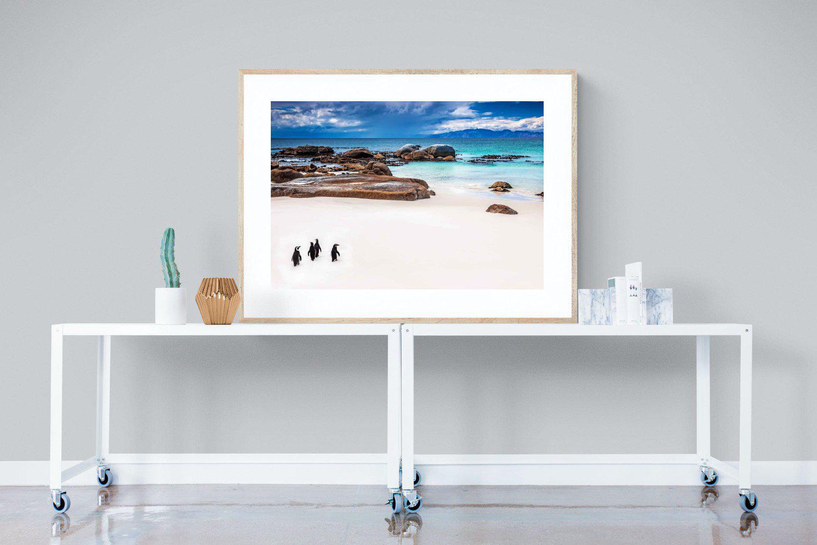 Cape Penguins-Wall_Art-120 x 90cm-Framed Print-Wood-Pixalot
