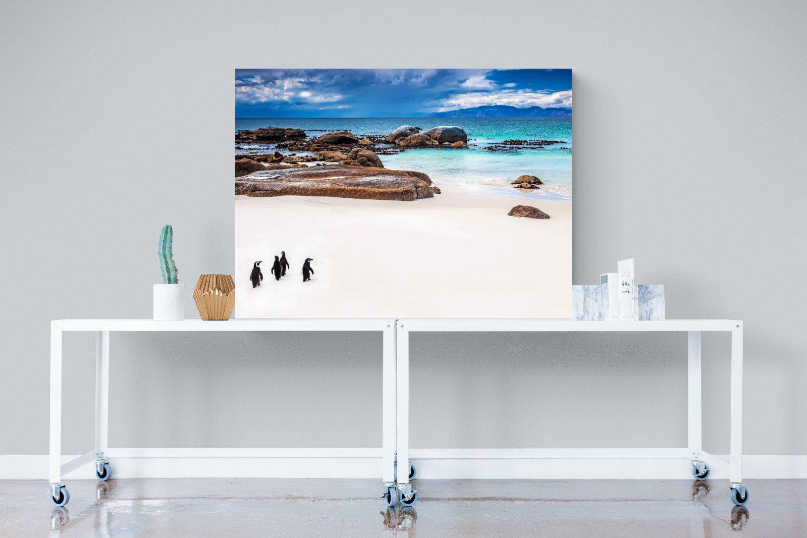 Cape Penguins-Wall_Art-120 x 90cm-Mounted Canvas-No Frame-Pixalot