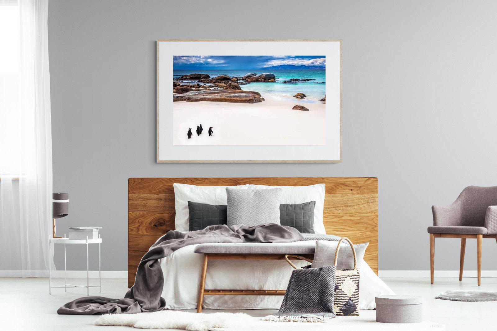 Cape Penguins-Wall_Art-150 x 100cm-Framed Print-Wood-Pixalot