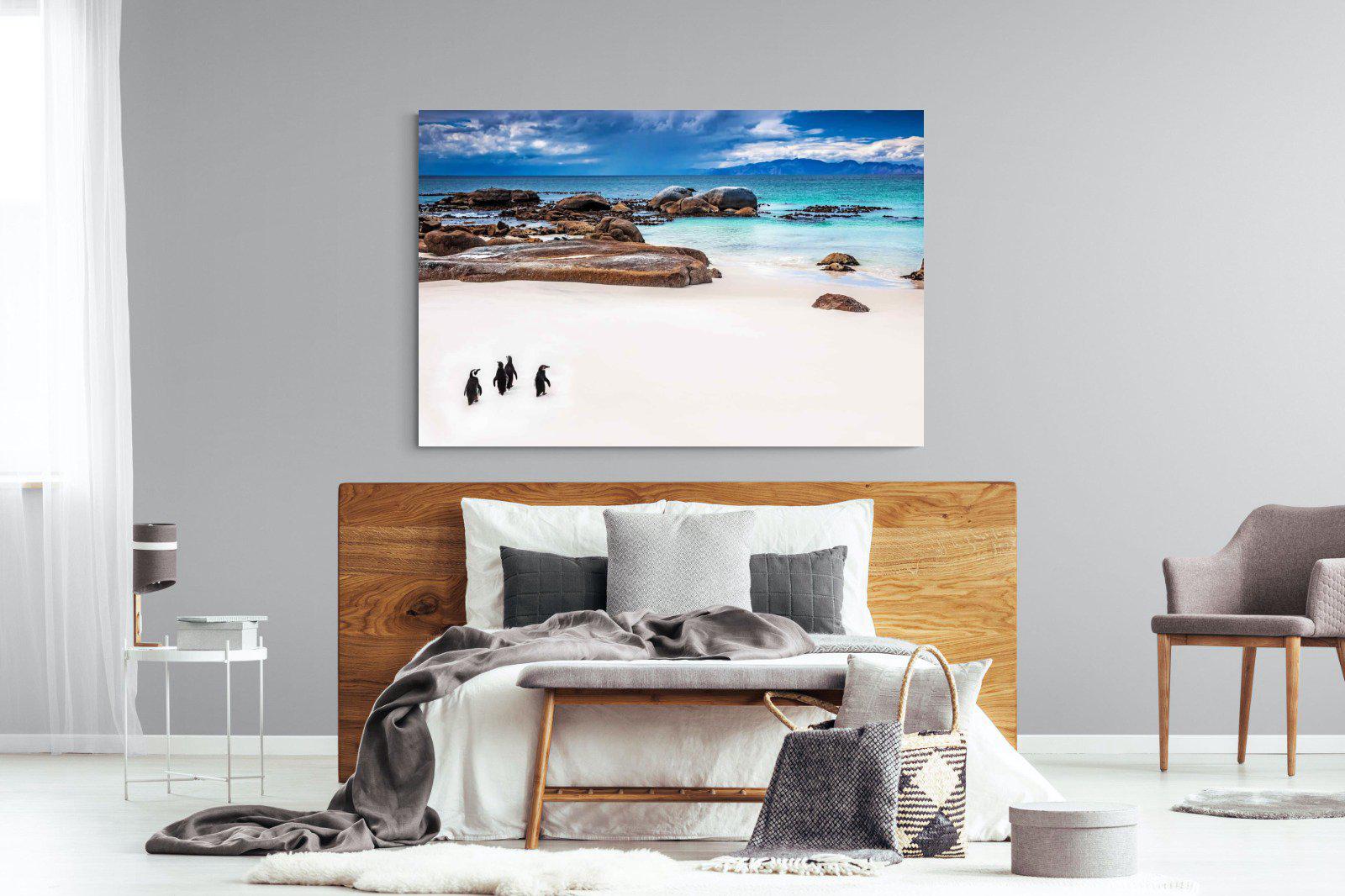 Cape Penguins-Wall_Art-150 x 100cm-Mounted Canvas-No Frame-Pixalot