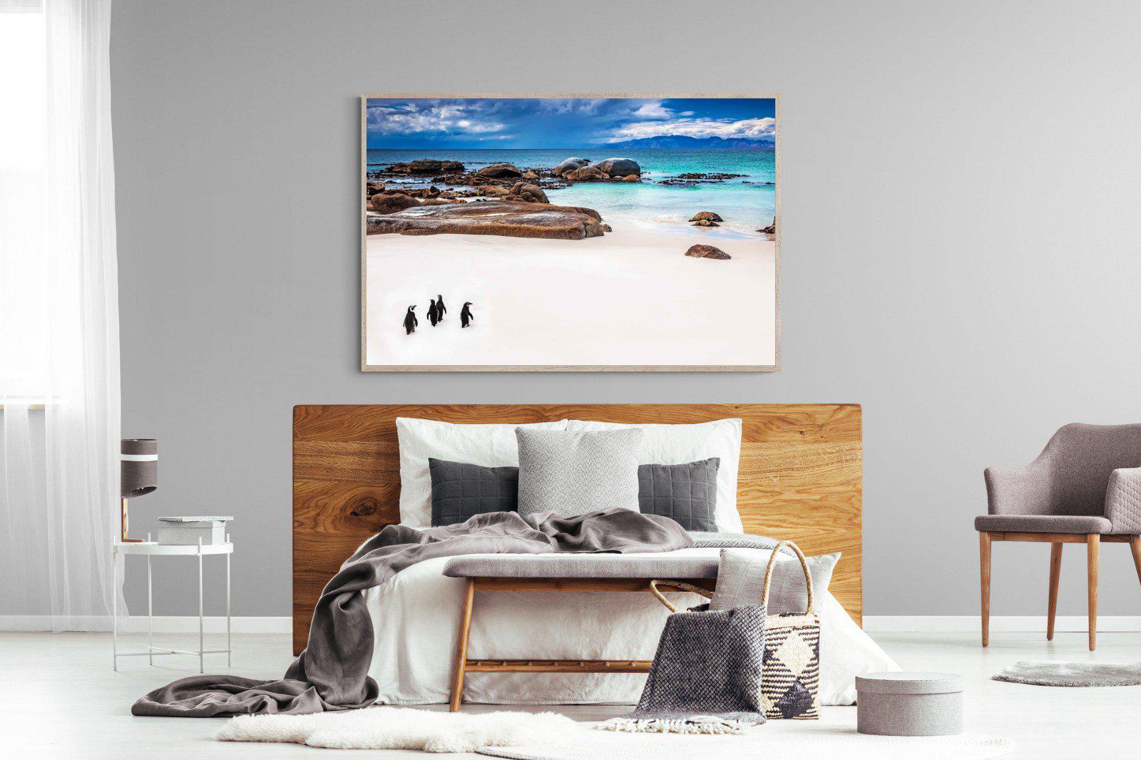 Cape Penguins-Wall_Art-150 x 100cm-Mounted Canvas-Wood-Pixalot