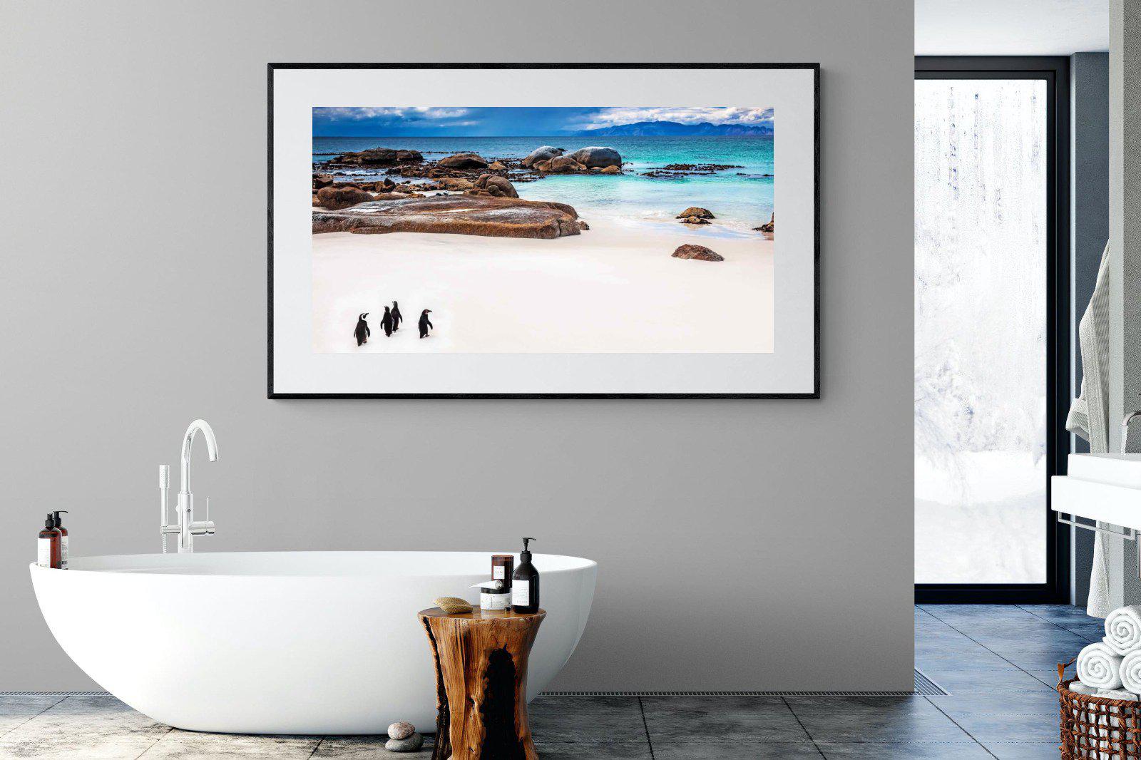 Cape Penguins-Wall_Art-180 x 110cm-Framed Print-Black-Pixalot