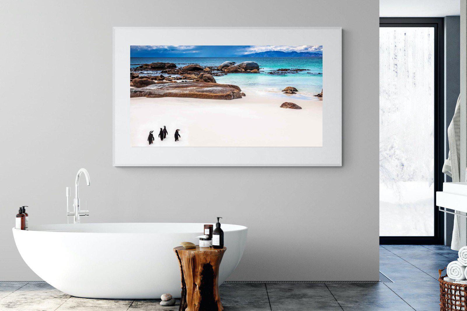 Cape Penguins-Wall_Art-180 x 110cm-Framed Print-White-Pixalot