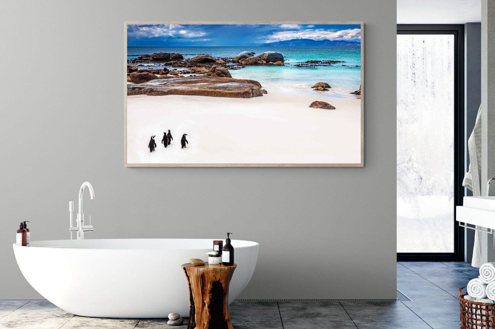 Cape Penguins-Wall_Art-180 x 110cm-Mounted Canvas-Wood-Pixalot