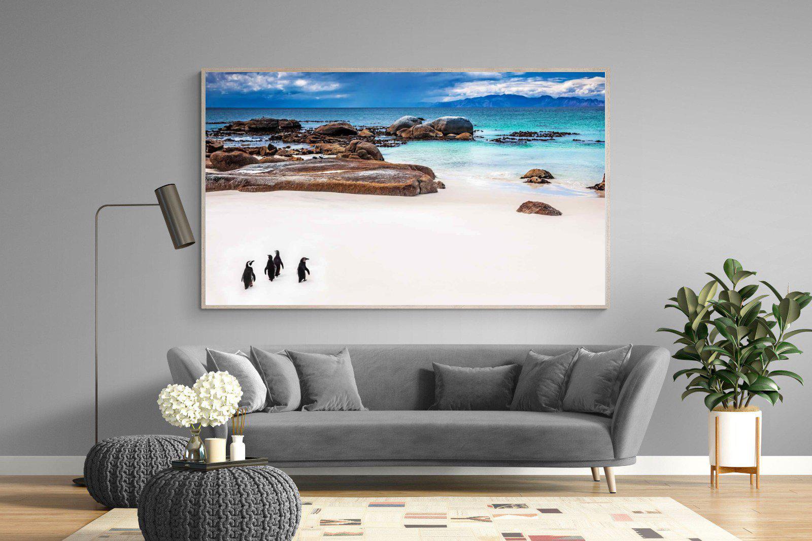 Cape Penguins-Wall_Art-220 x 130cm-Mounted Canvas-Wood-Pixalot