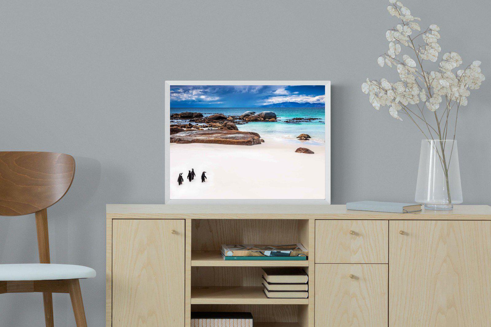 Cape Penguins-Wall_Art-60 x 45cm-Mounted Canvas-White-Pixalot