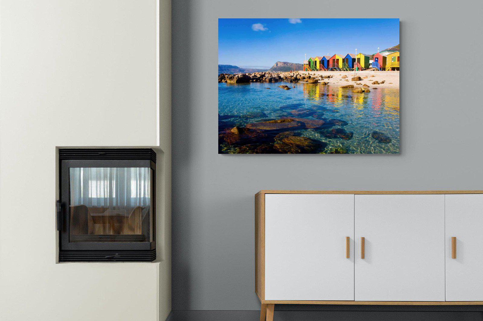 Cape Town Beach Huts-Wall_Art-100 x 75cm-Mounted Canvas-No Frame-Pixalot