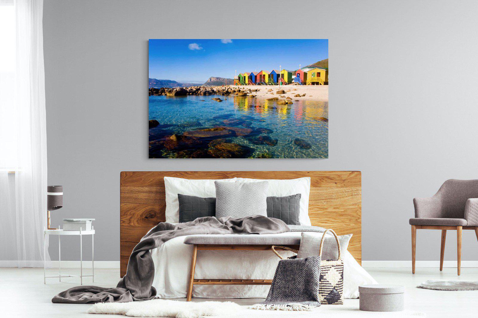 Cape Town Beach Huts-Wall_Art-150 x 100cm-Mounted Canvas-No Frame-Pixalot