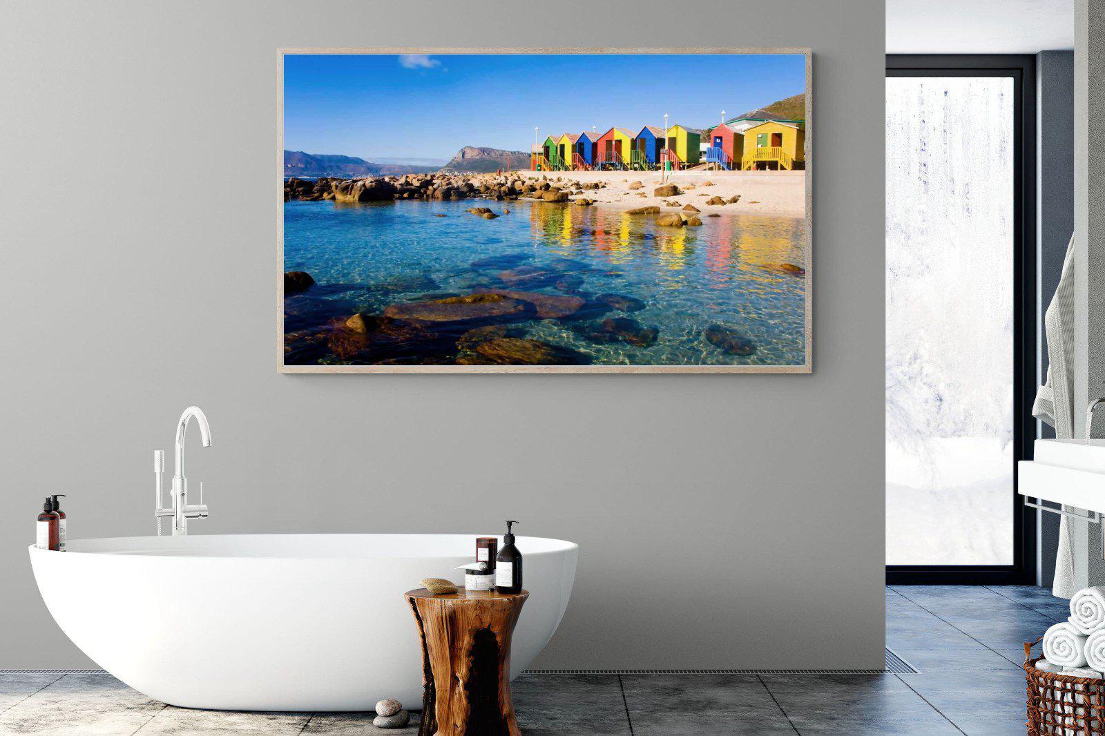 Cape Town Beach Huts-Wall_Art-180 x 110cm-Mounted Canvas-Wood-Pixalot